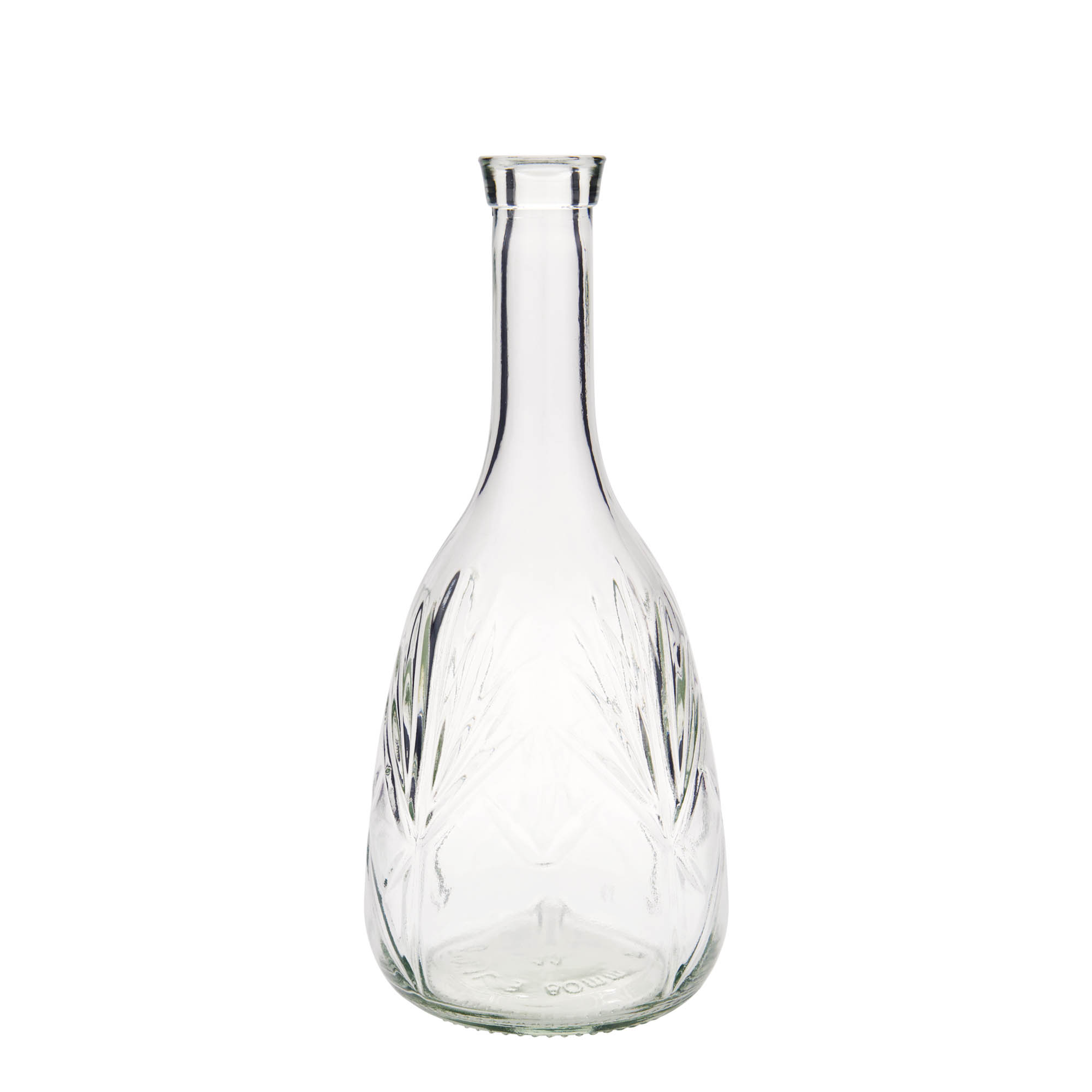 1.000 ml glassflaske 'Reliefa', åpning: kork