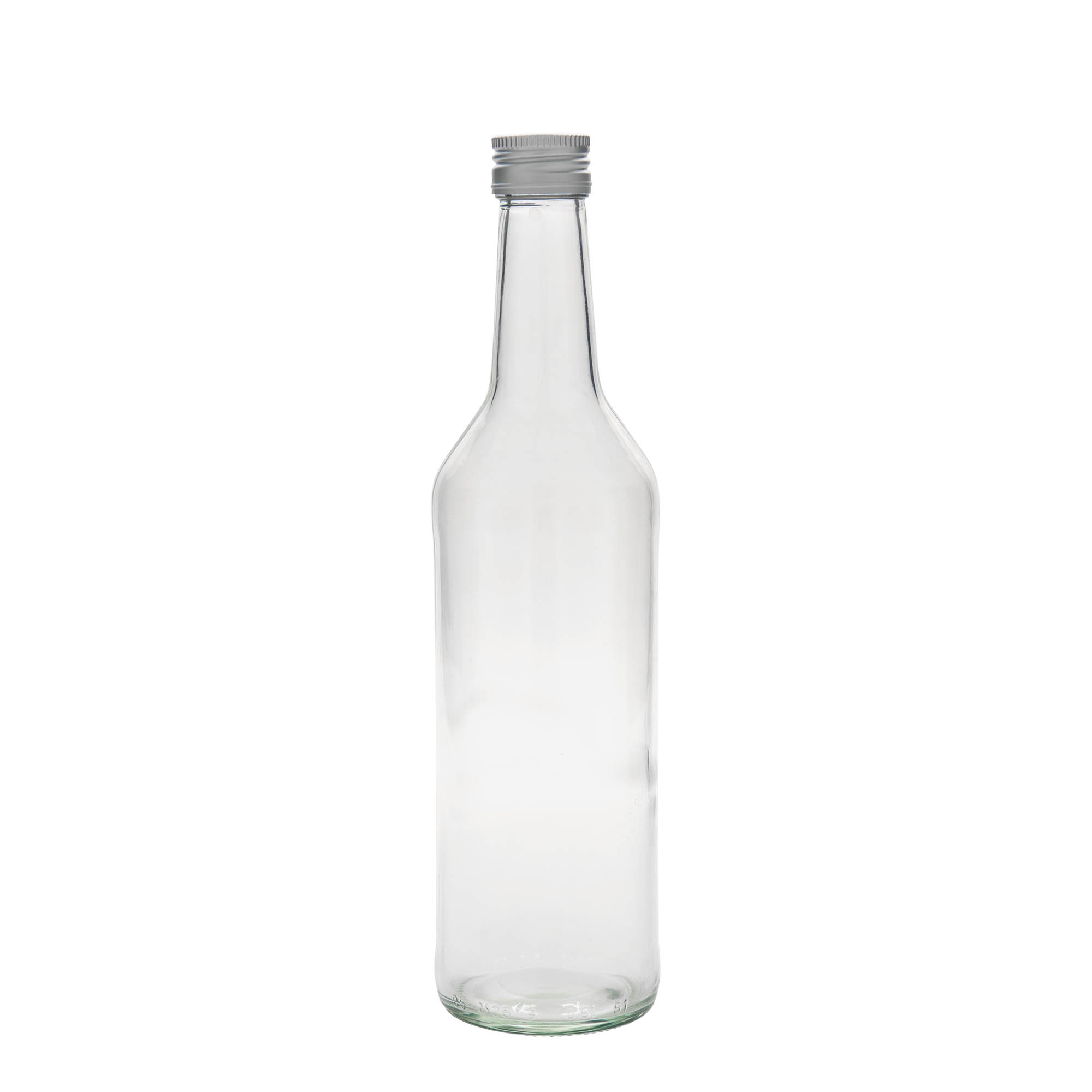 500 ml glassflaske med rett hals, åpning: PP 28 500 ml glassflaske med rett hals, åpning: PP 28