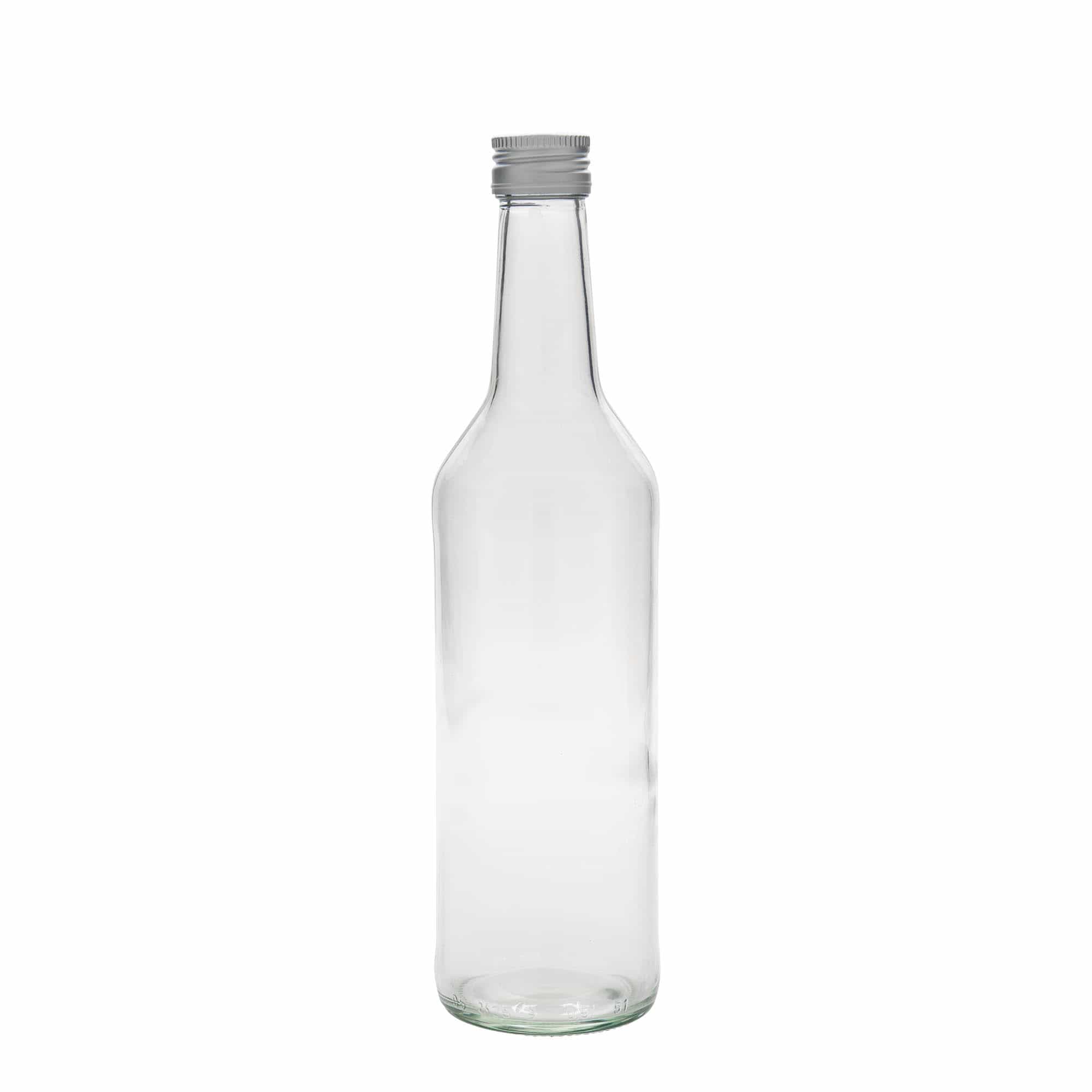 500 ml glassflaske med rett hals, åpning: PP 28