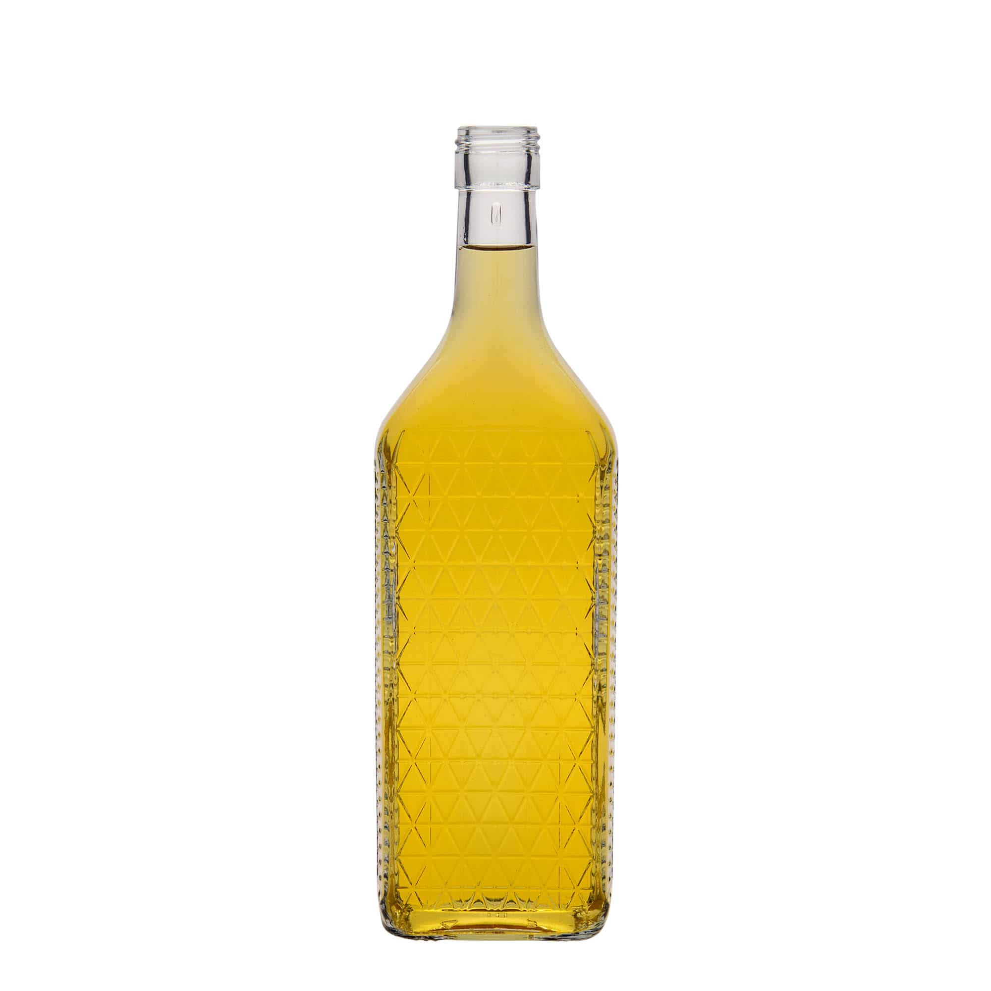 700 ml glassflaske "Caruso", firkantet, åpning: PP 31,5