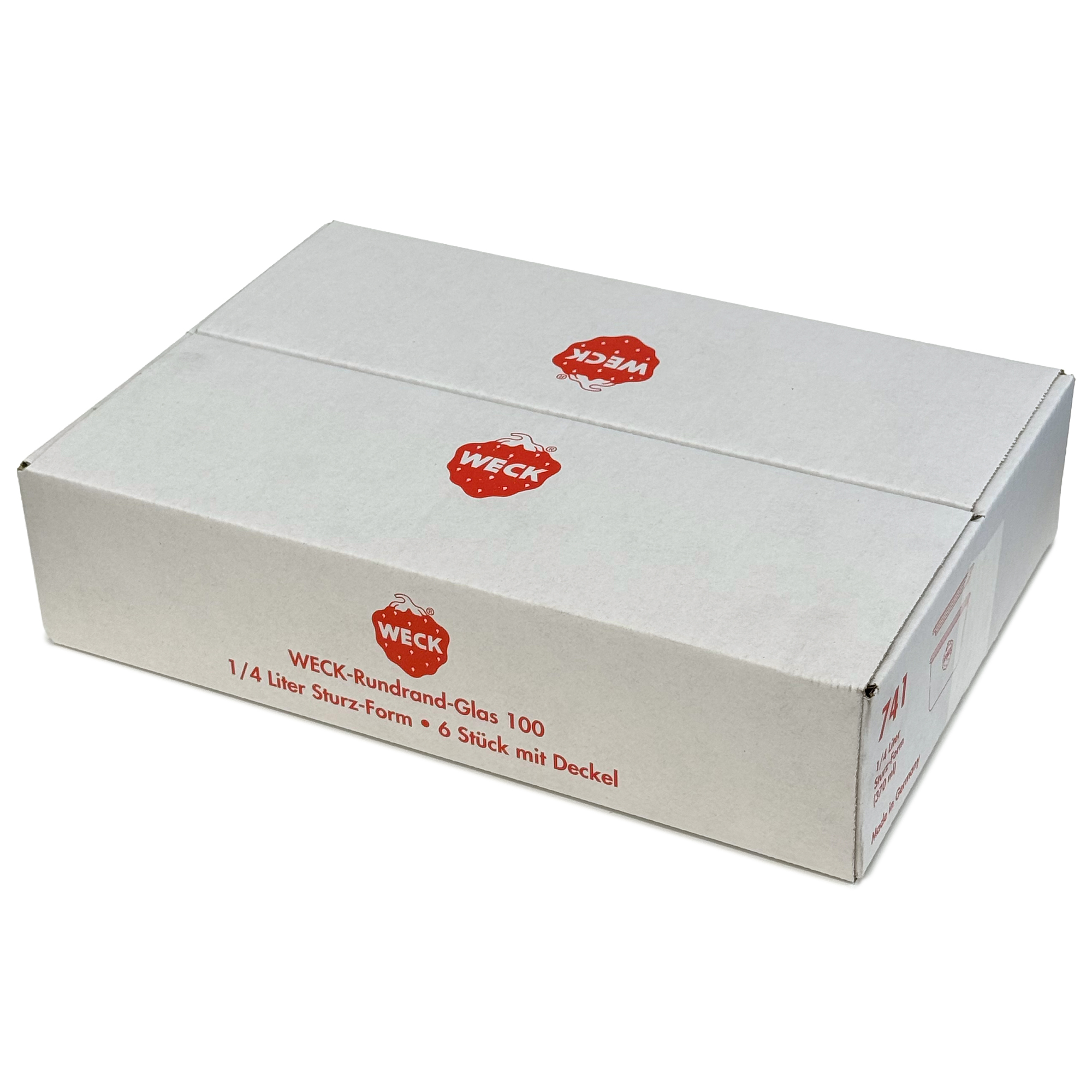 6x 370 ml WECK-sylteglass av terrintype med glasslokk RR 100