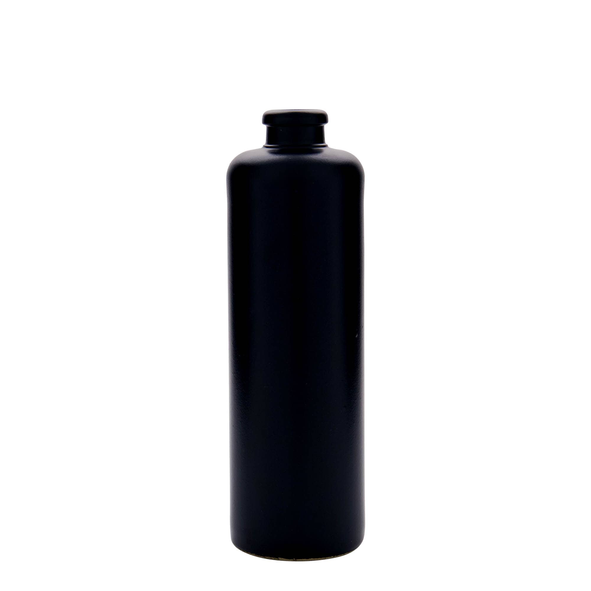 500 ml tonkrukke, steingods, svart, åpning: kork