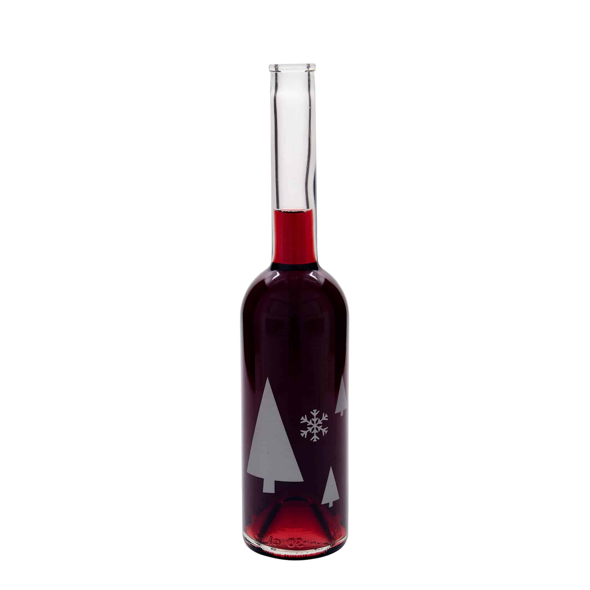 500 ml glassflaske "Opera", motiv: Snøfnugg, åpning: Kork