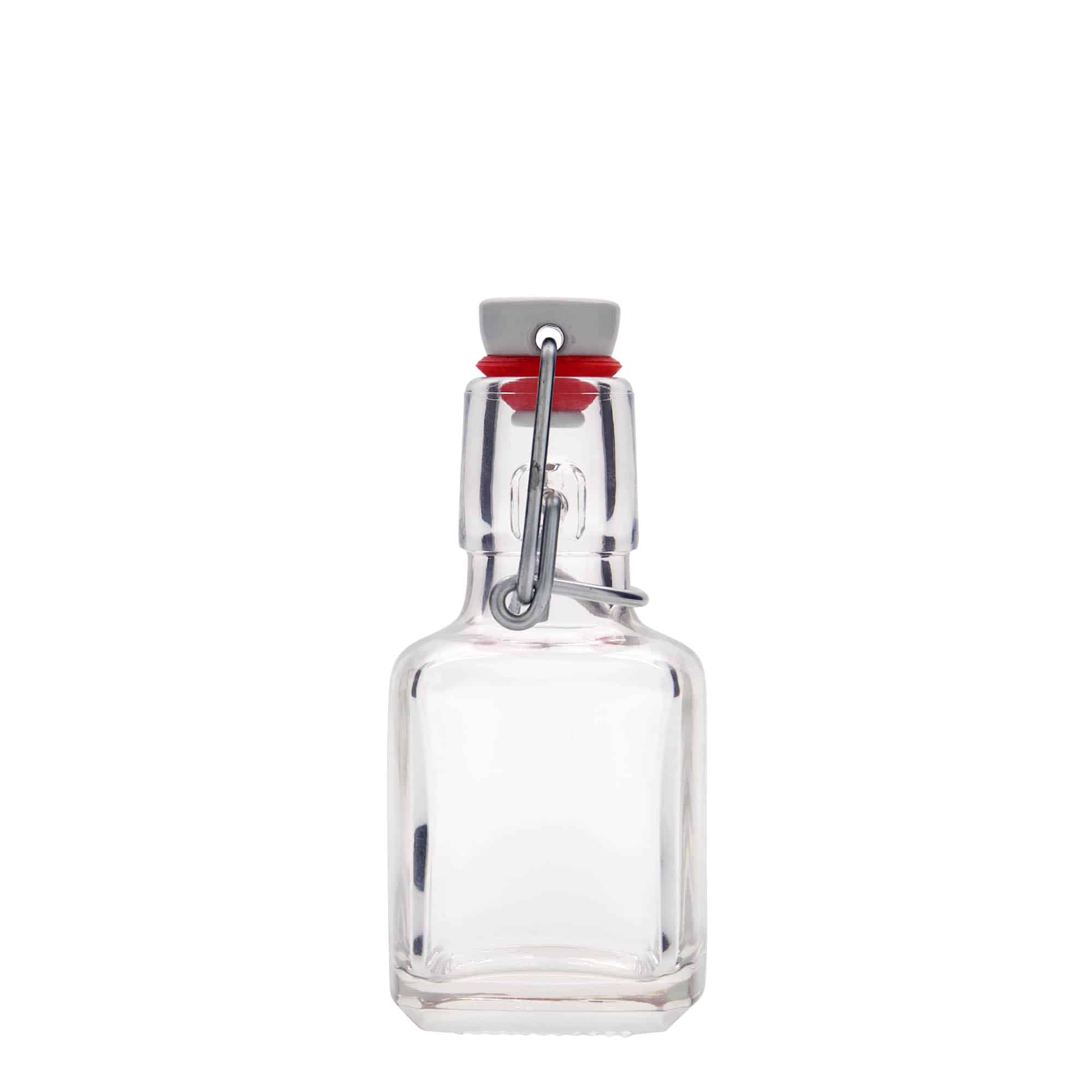 100 ml glassflaske "Kubica", kvadratisk, åpning: Bøylelokk