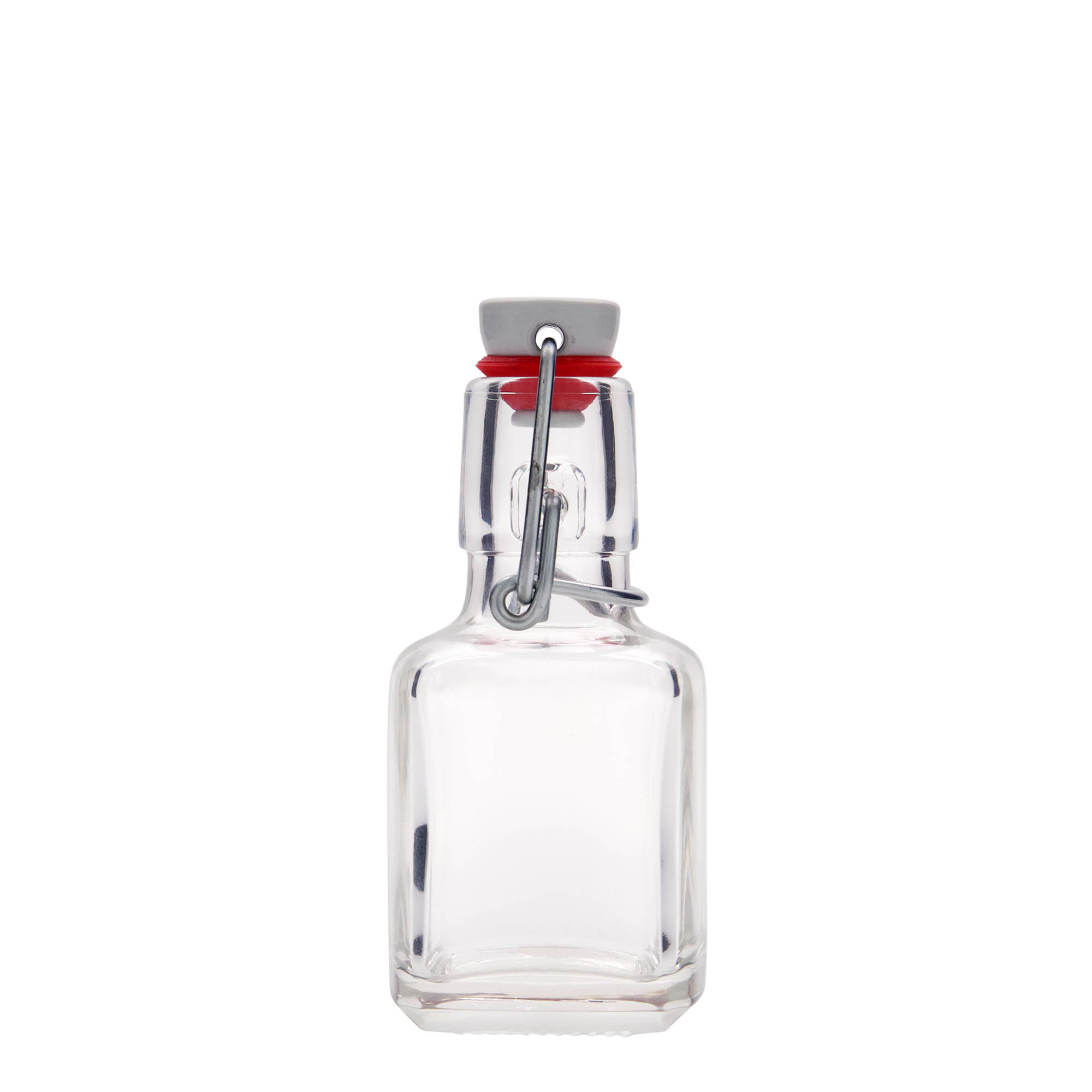 100 ml glassflaske 'Kubica', firkantet, åpning: patentlokk