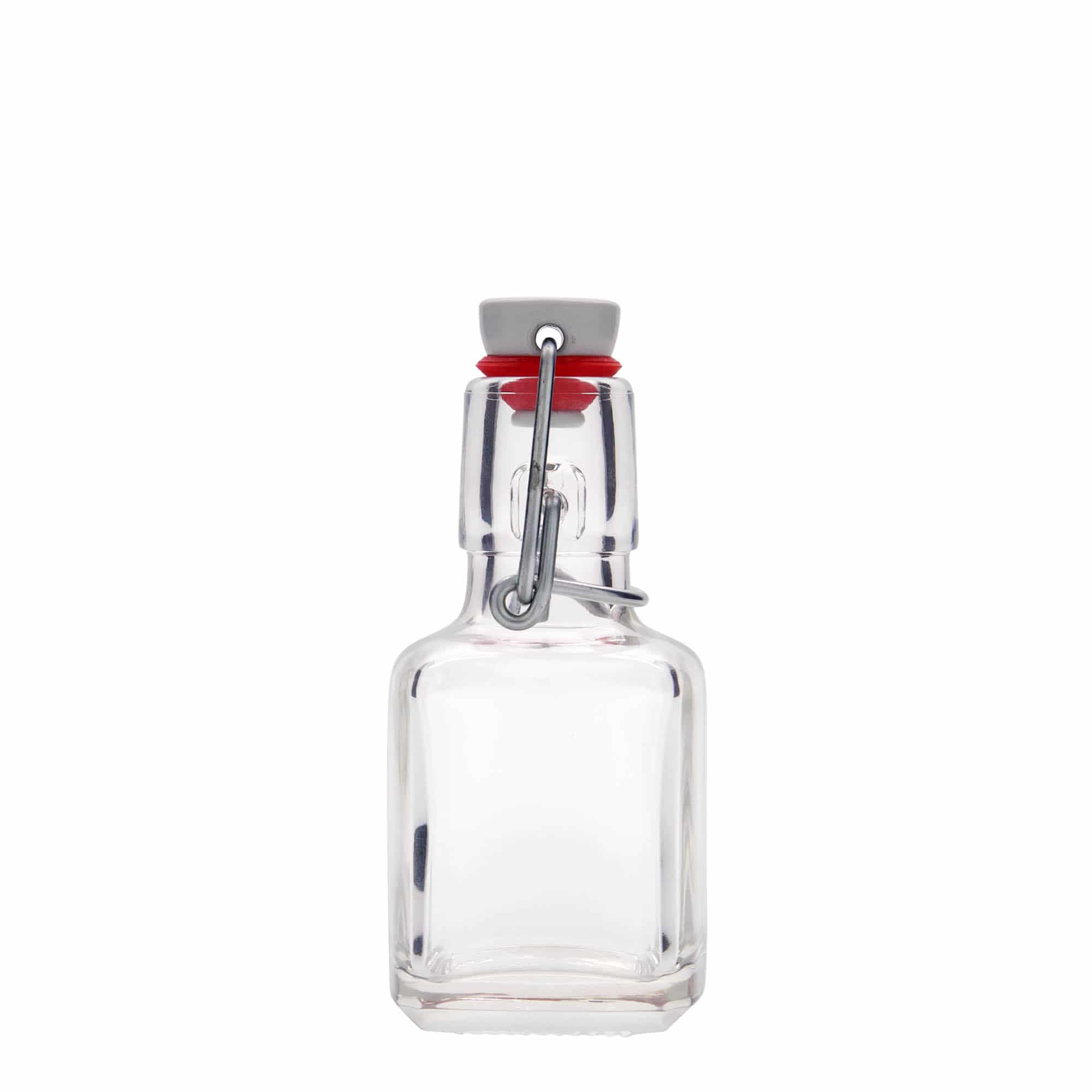 100 ml glassflaske 'Kubica', firkantet, åpning: patentlokk 100 ml glassflaske 'Kubica', firkantet, åpning: patentlokk