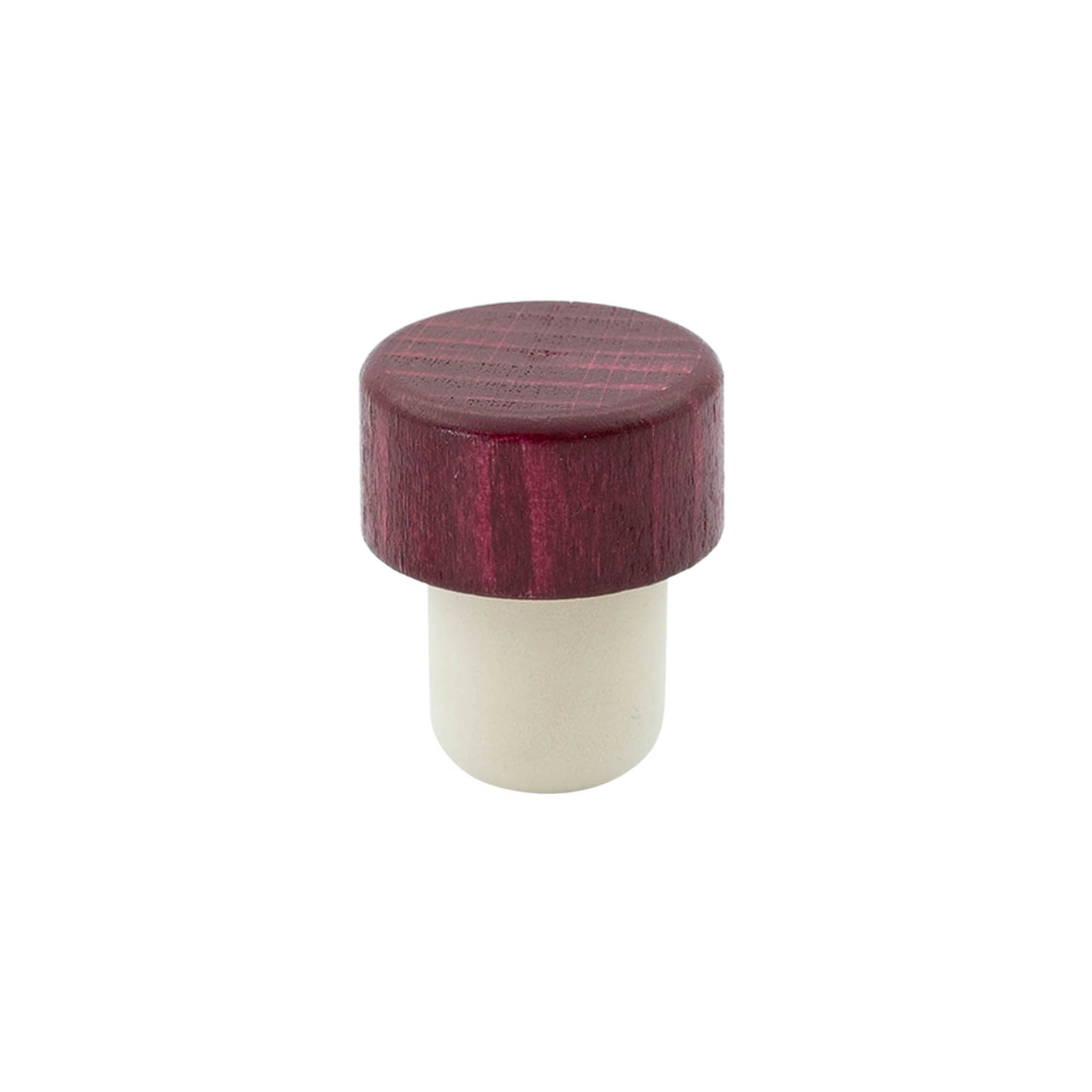 Håndtakskork 19 mm, tre/plast, bordeauxrød, for munningsåpning: kork