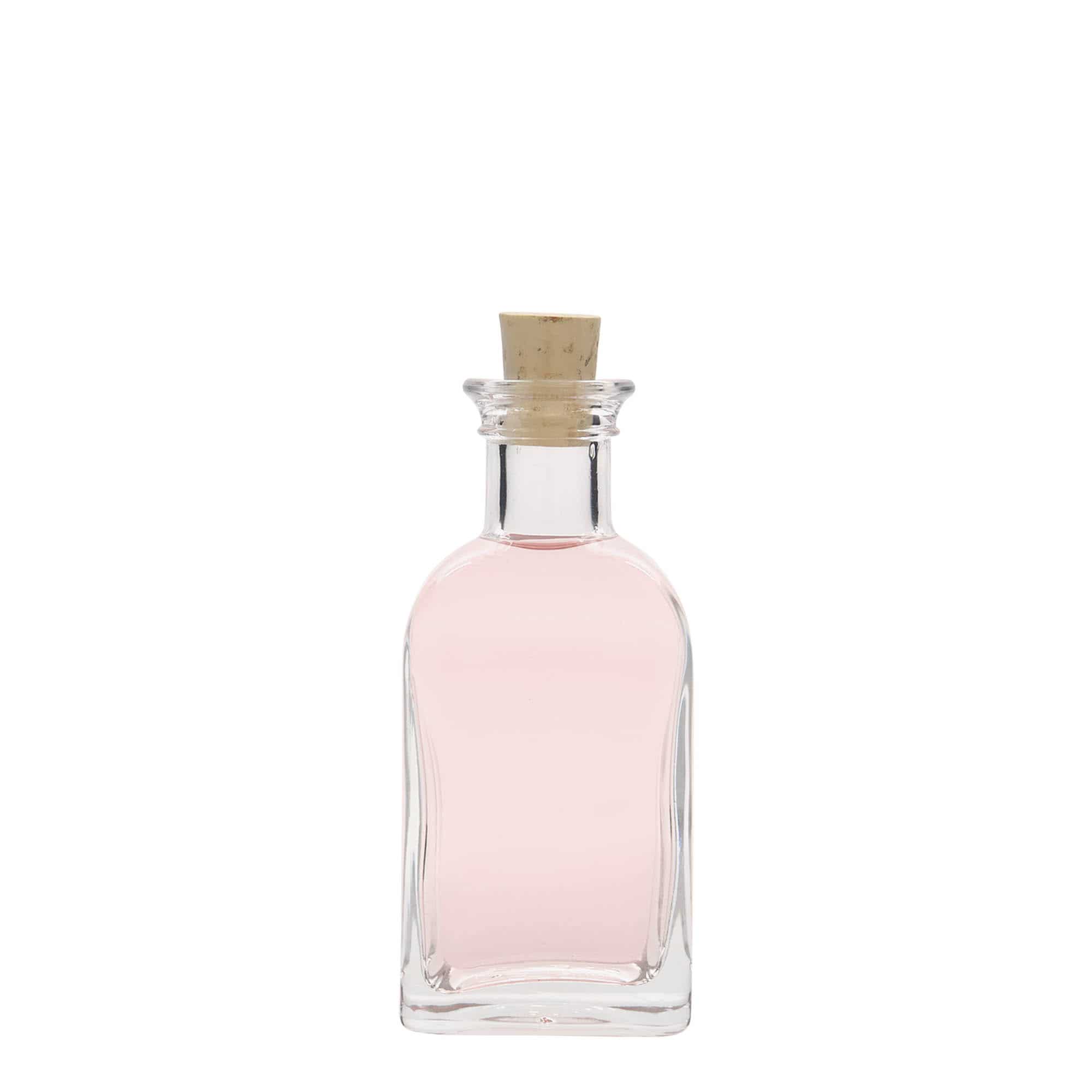100 ml apotekerglassflaske Carré, kvadratisk, åpning: Kork