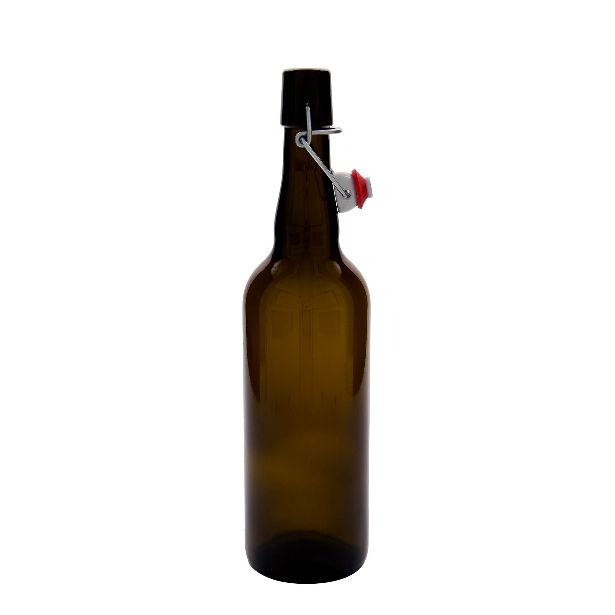 750 ml ølflaske Belgia, glass, brun, åpning: patentkork