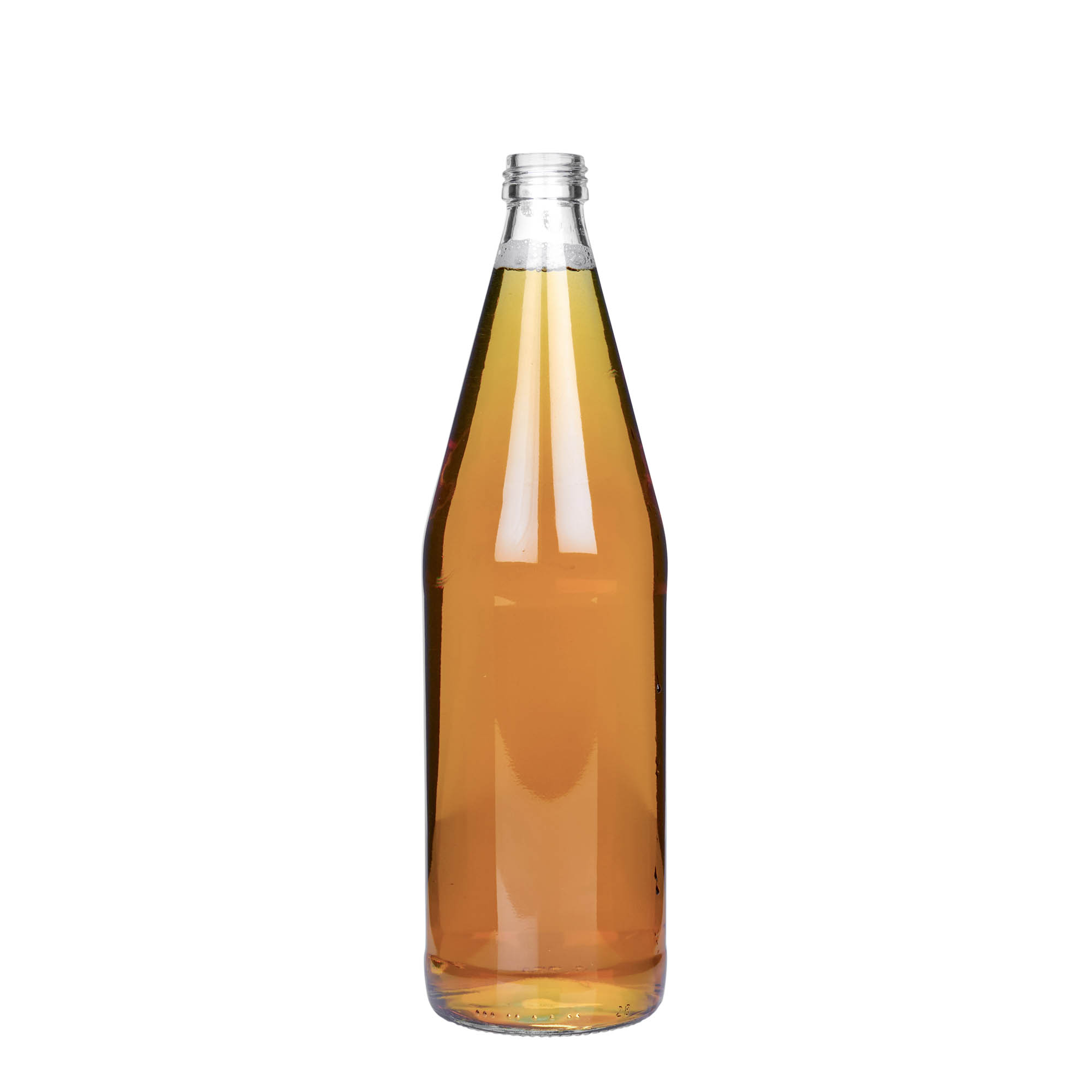 750 ml universell flaske gulrotform, glass, åpning: PP 28