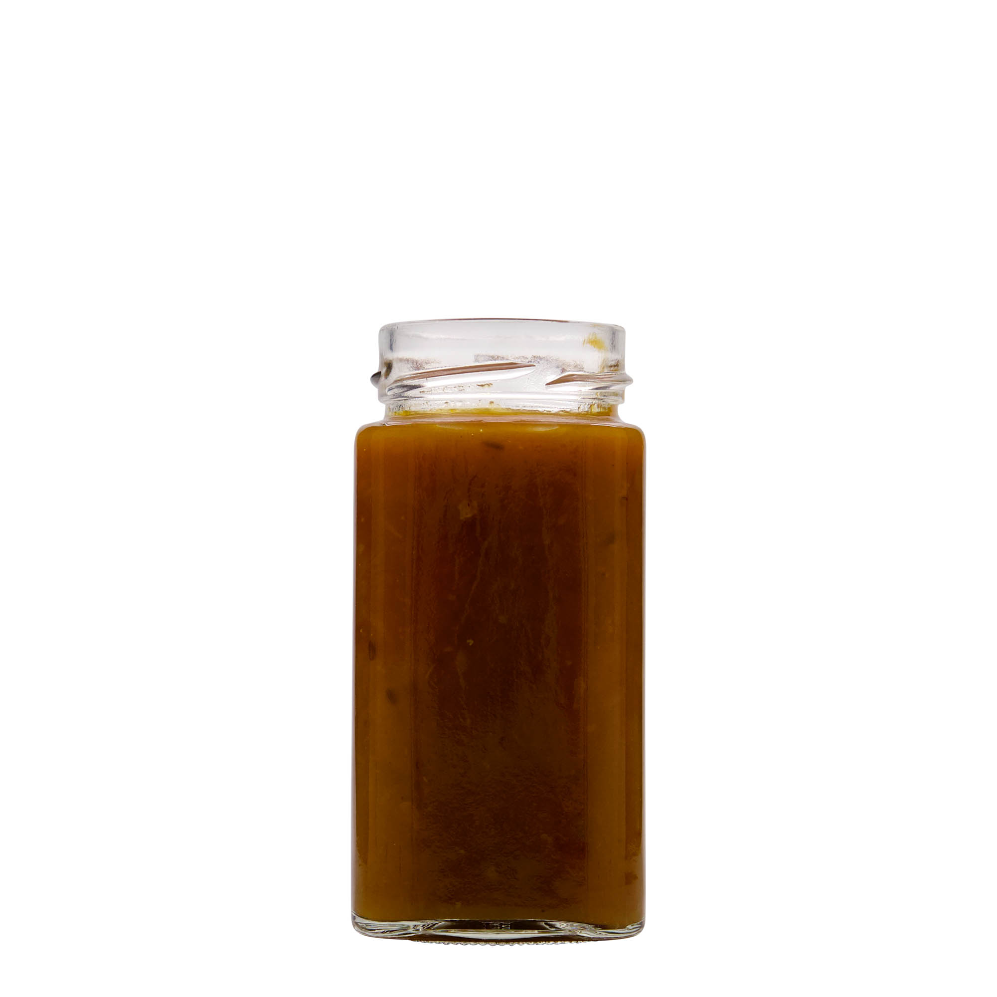 314 ml firkantglass 'Funny', åpning: Deep-Twist-Off (DTO 58)