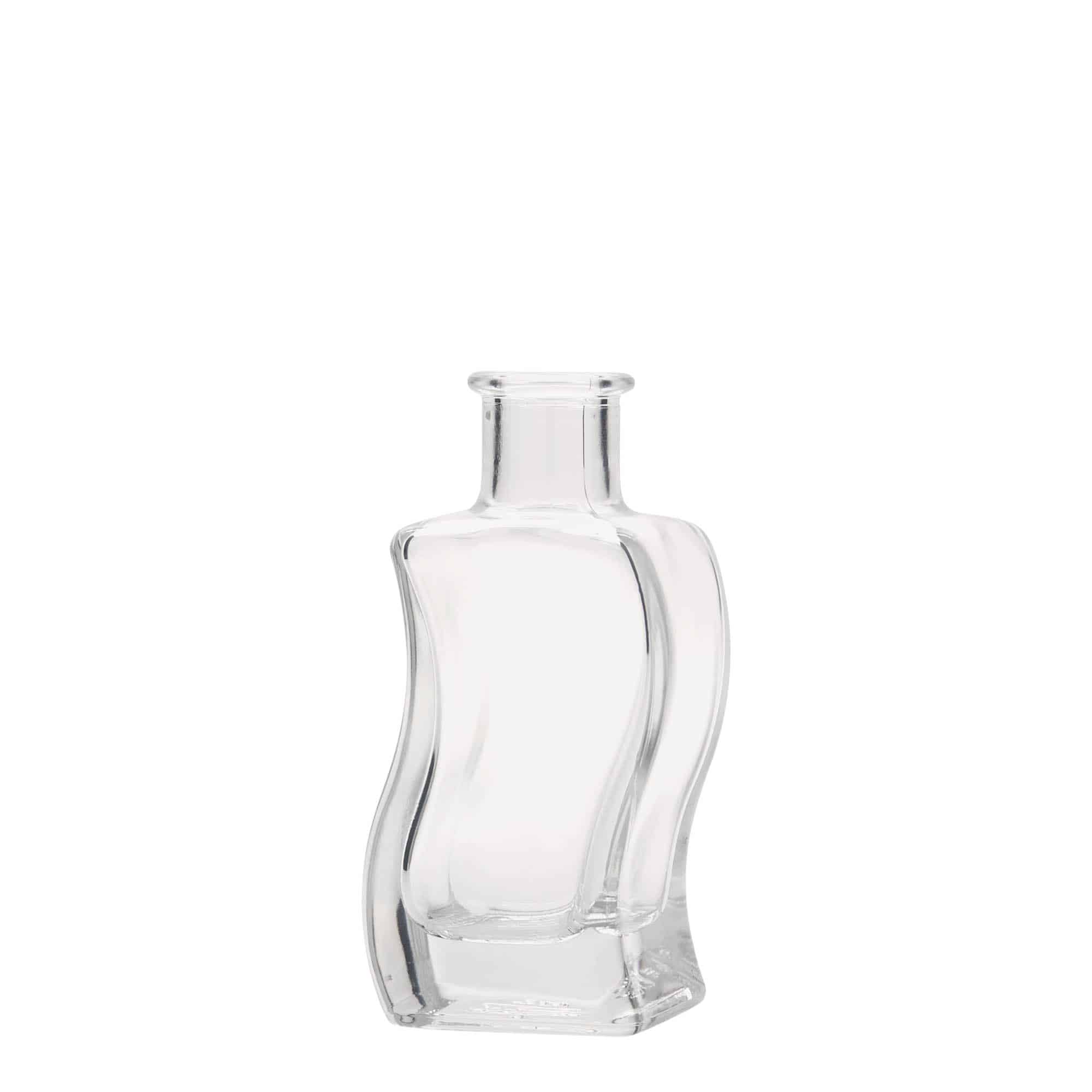 100 ml glassflaske "Bølge", kvadratisk, åpning: Kork