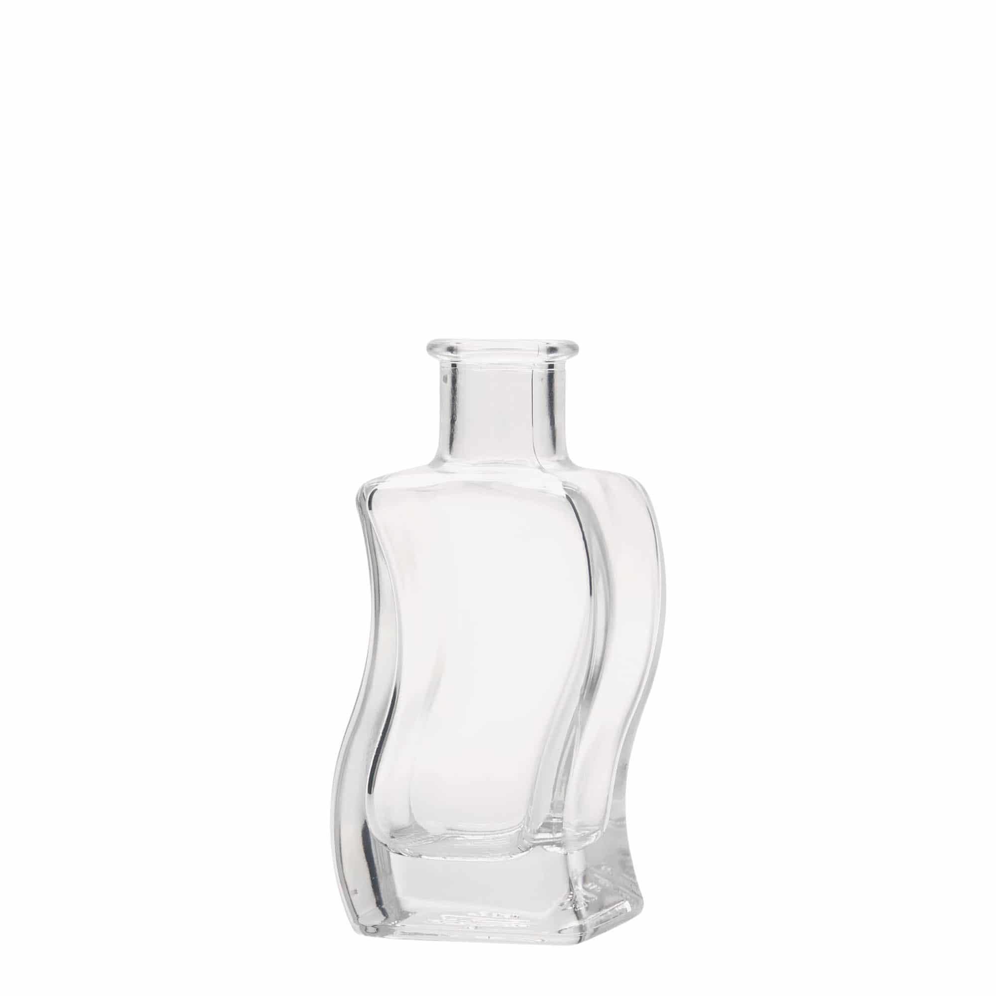 100 ml glassflaske 'Bølge', firkantet, åpning: kork