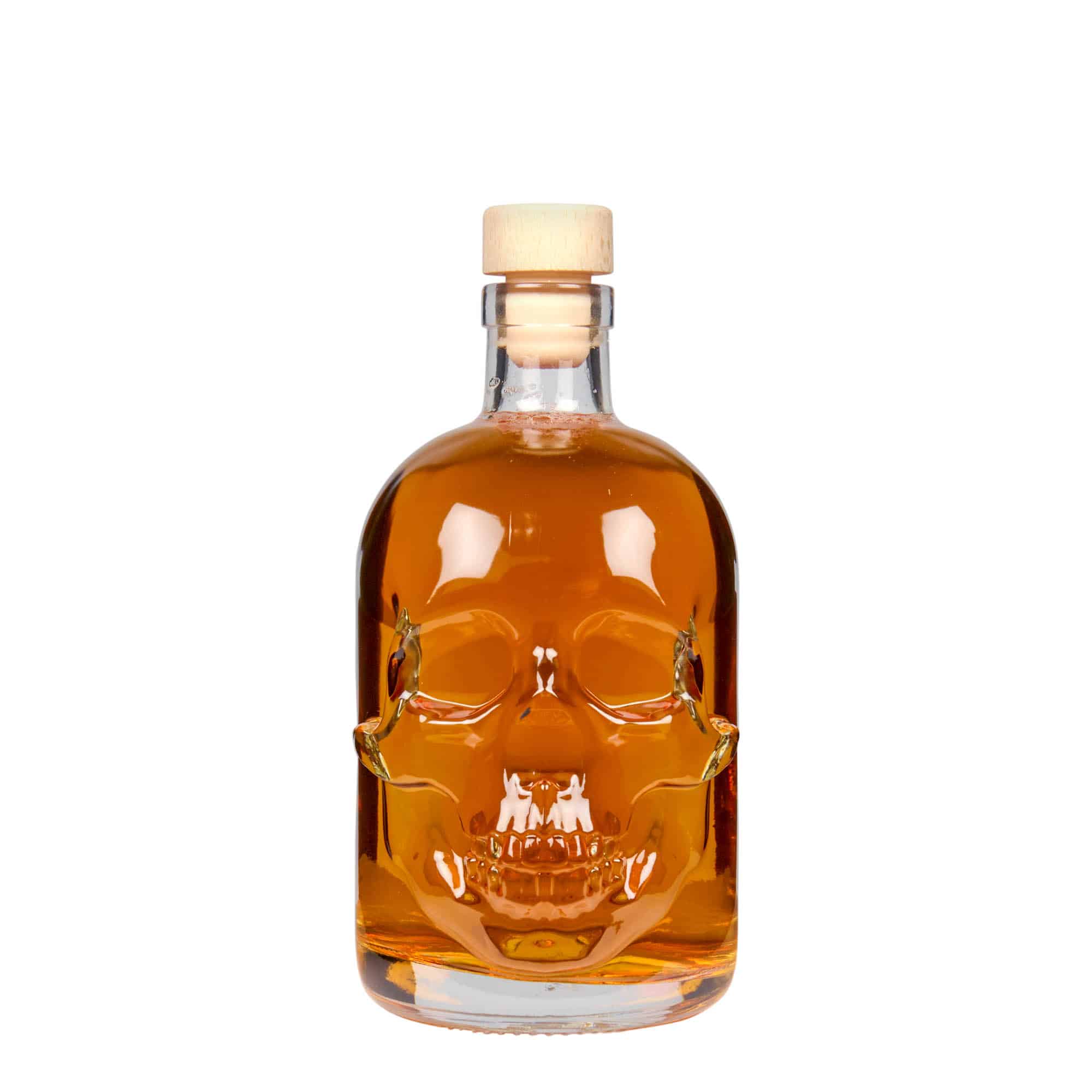 500 ml glassflaske "Hodeskalle", åpning: Kork