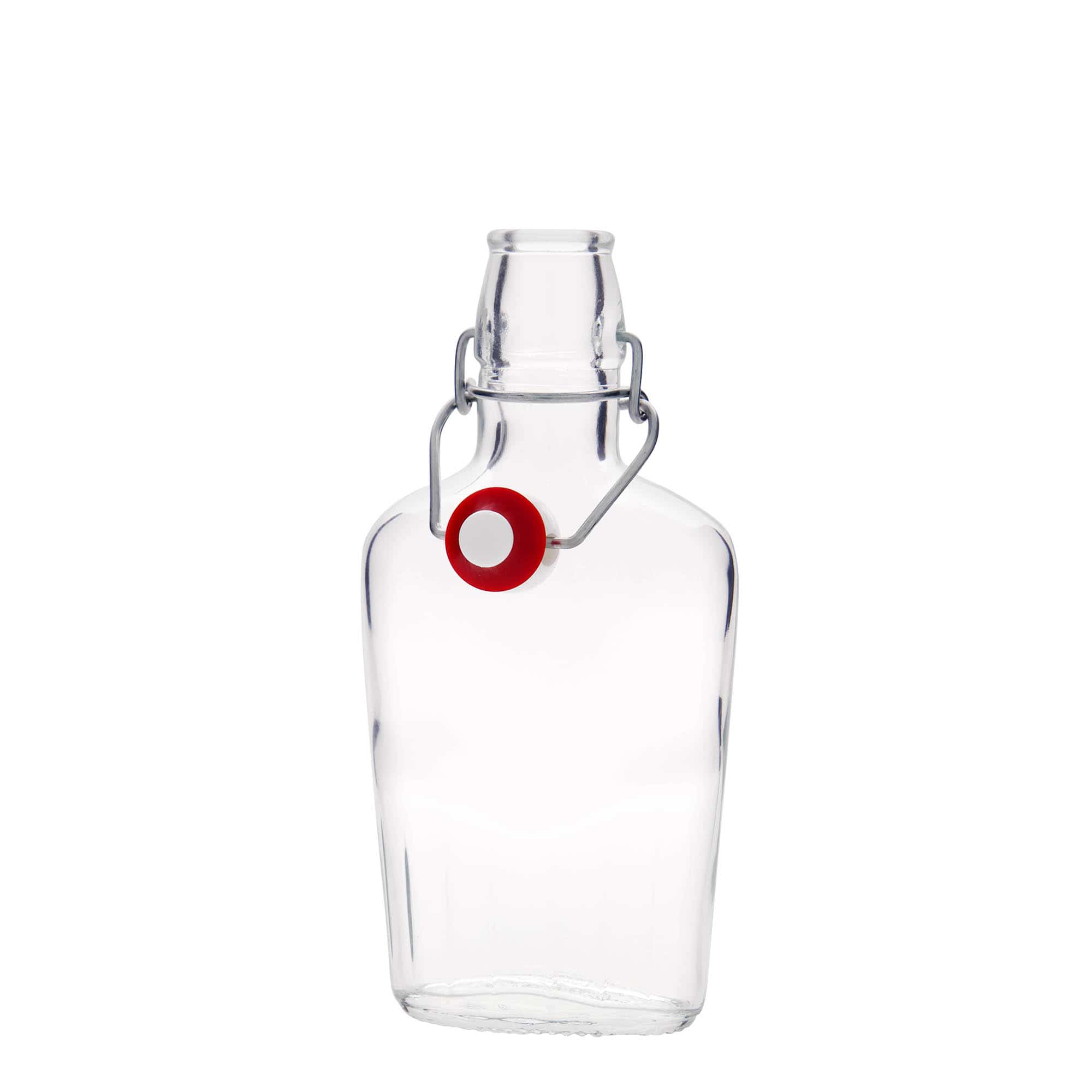 250 ml glassflaske "Fiaschetta", oval, åpning: Bøylelokk