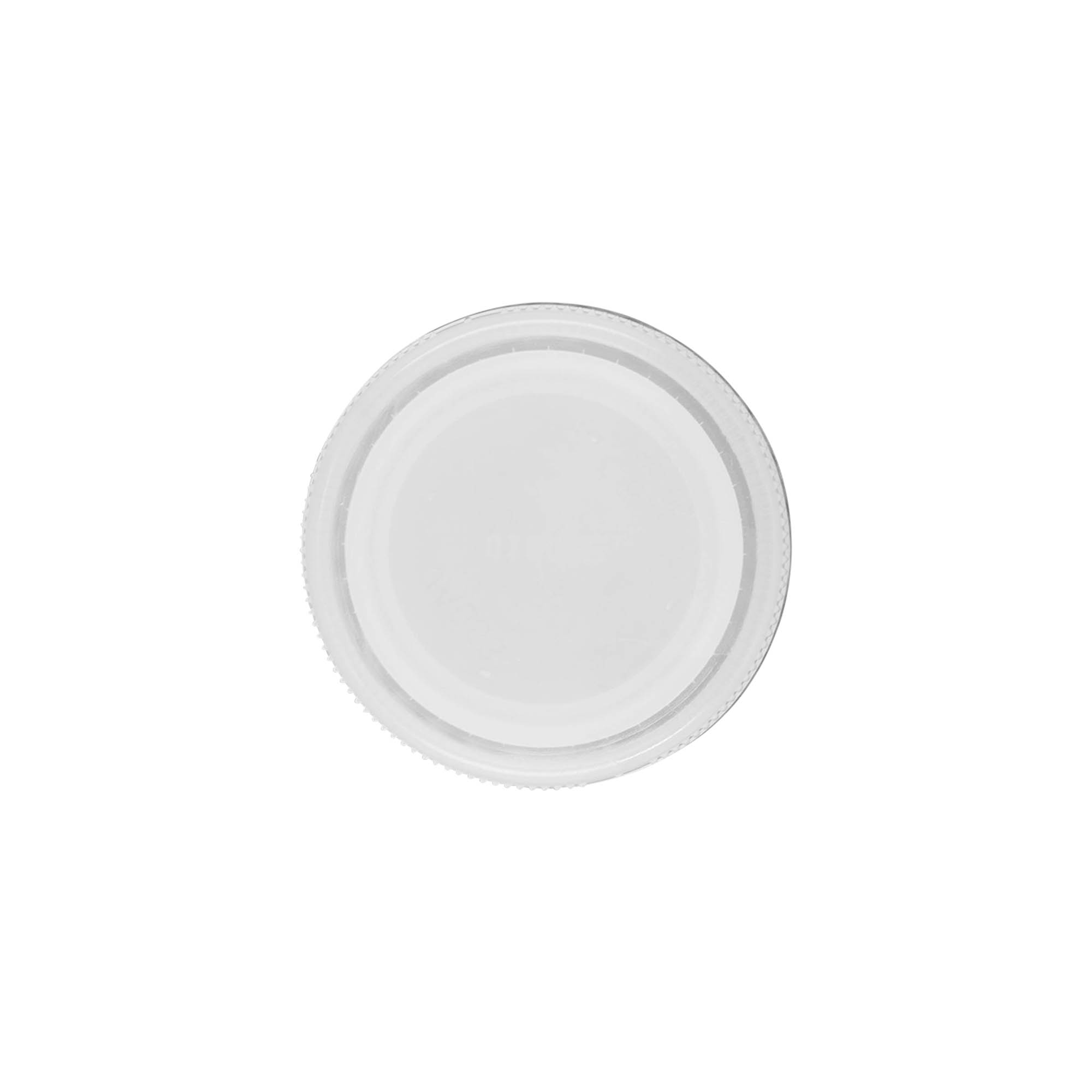 Skrulokk med to gjenger, PE-plast, hvit, for åpning: PET 38 mm