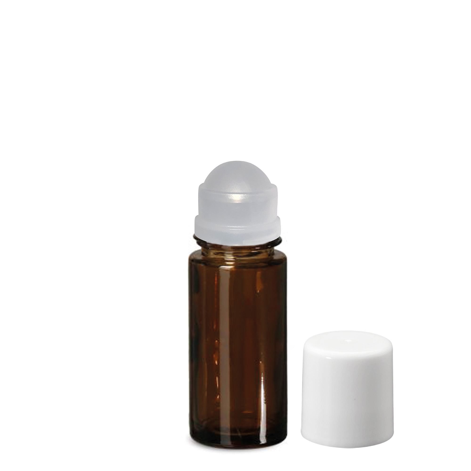 50 ml roll-on-flaske, glass, brun, åpning: skrukork