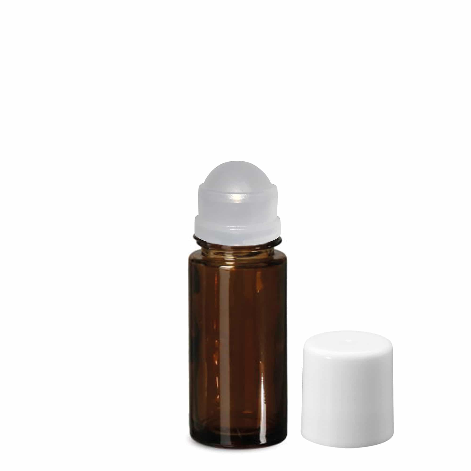 50 ml roll-on-flaske, glass, brun, åpning: skrukork