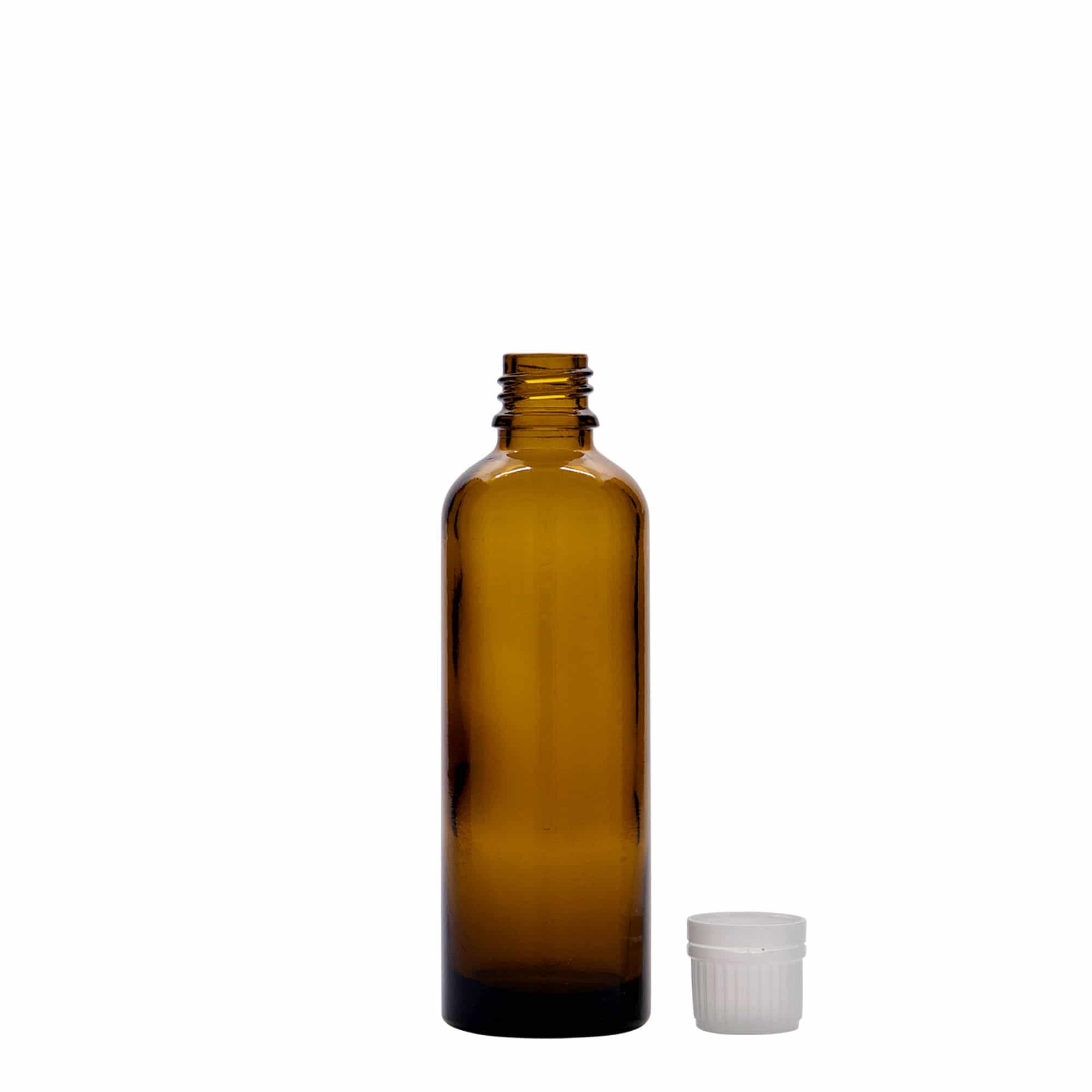 75 ml medisinflaske, glass, brun, åpning: DIN 18