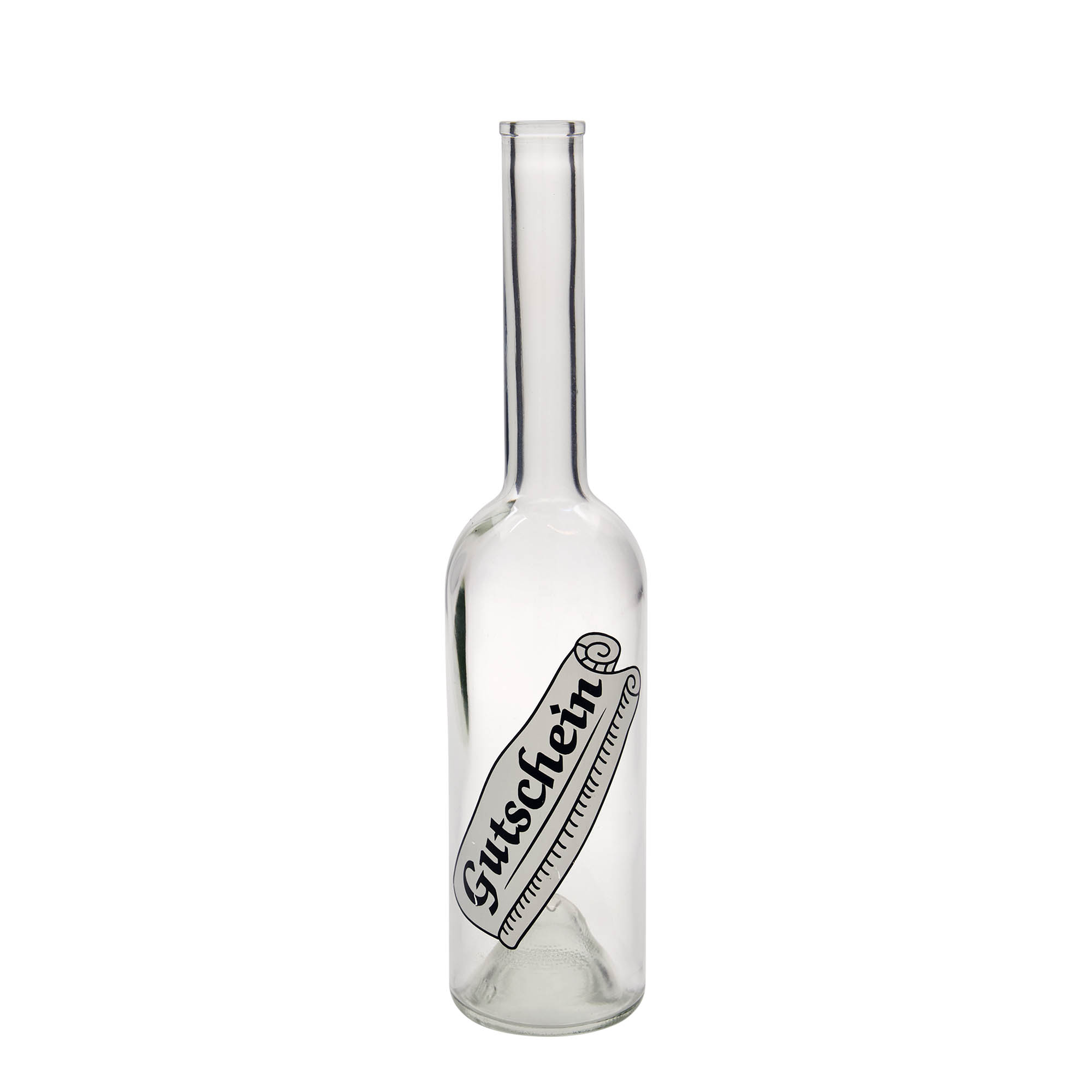 500 ml glassflaske 'Opera', motiv: gavekort, åpning: kork 500 ml glassflaske 'Opera', motiv: gavekort, åpning: kork