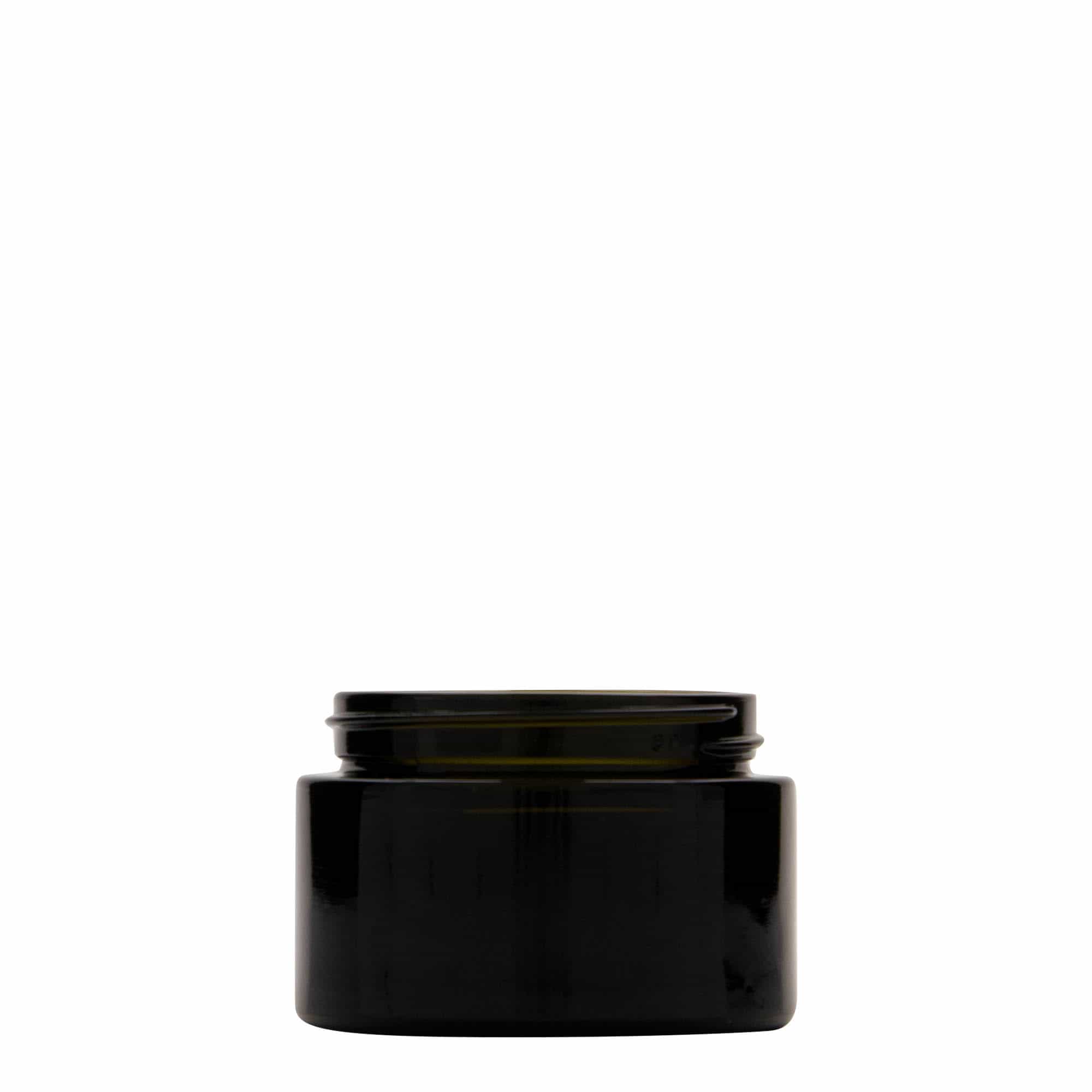 50 ml resirkuleringskrukke "Floria", glass, antikkgrønn, åpning: GPI 58/400 50 ml resirkuleringskrukke "Floria", glass, antikkgrønn, åpning: GPI 58/400