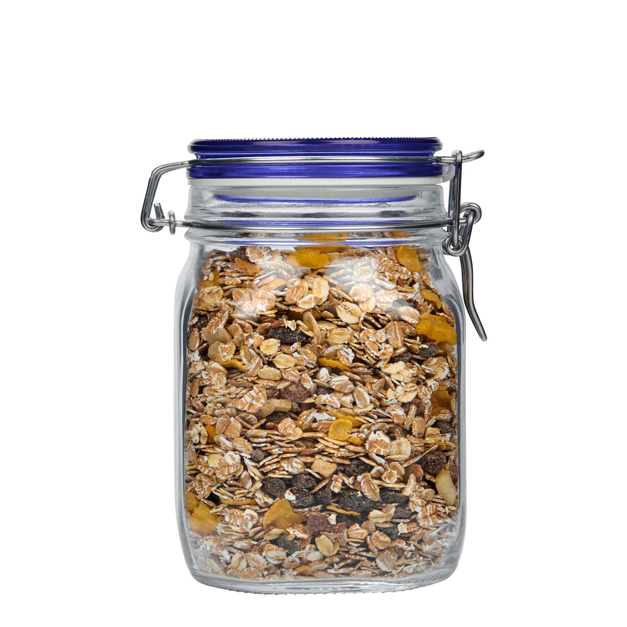 1.000 ml trådspenneglass 'Fido' blått lokk, firkantet, åpning: trådspenne-lukking 1.000 ml trådspenneglass 'Fido' blått lokk, firkantet, åpning: trådspenne-lukking