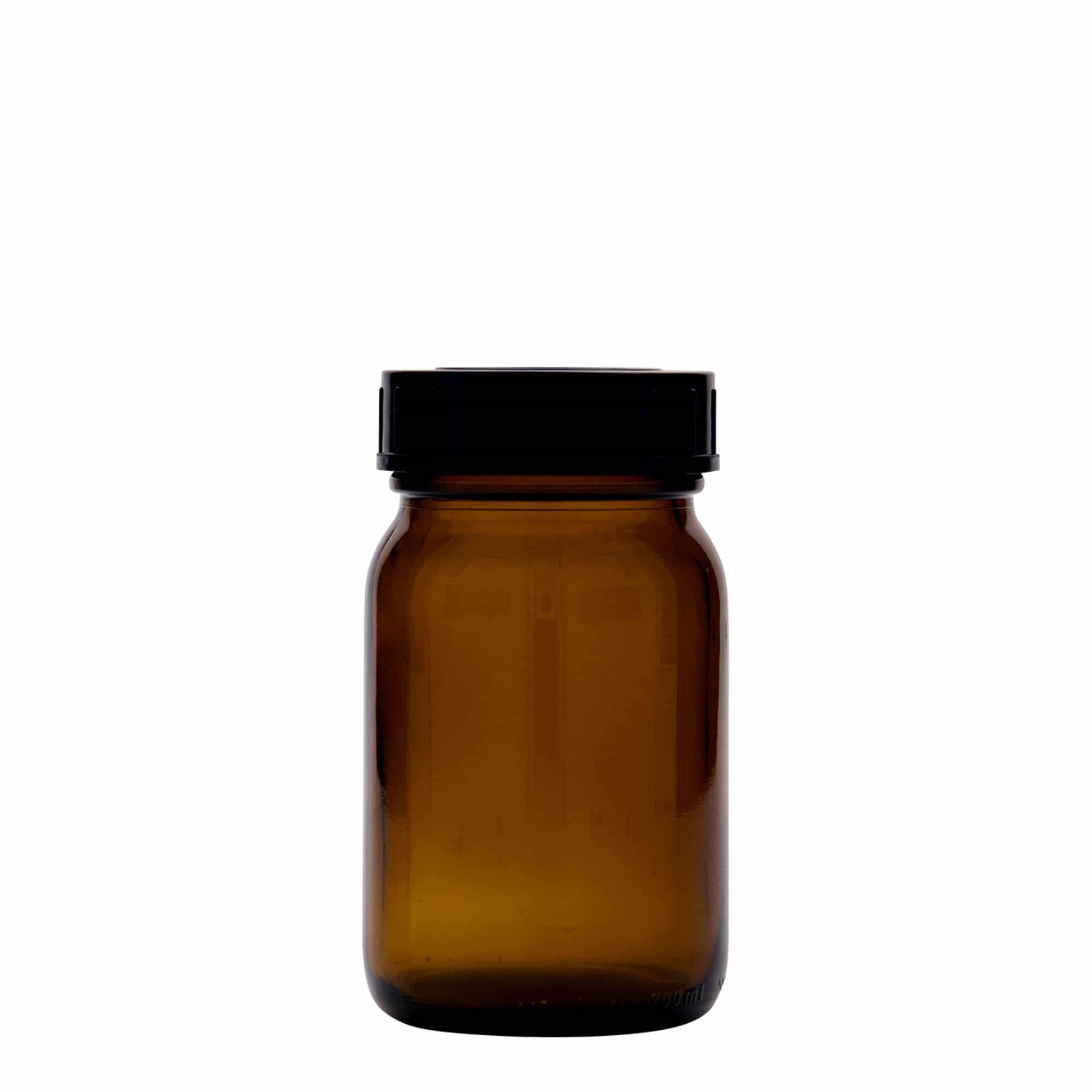 200 ml vidhalset glass, brun, åpning: DIN 55