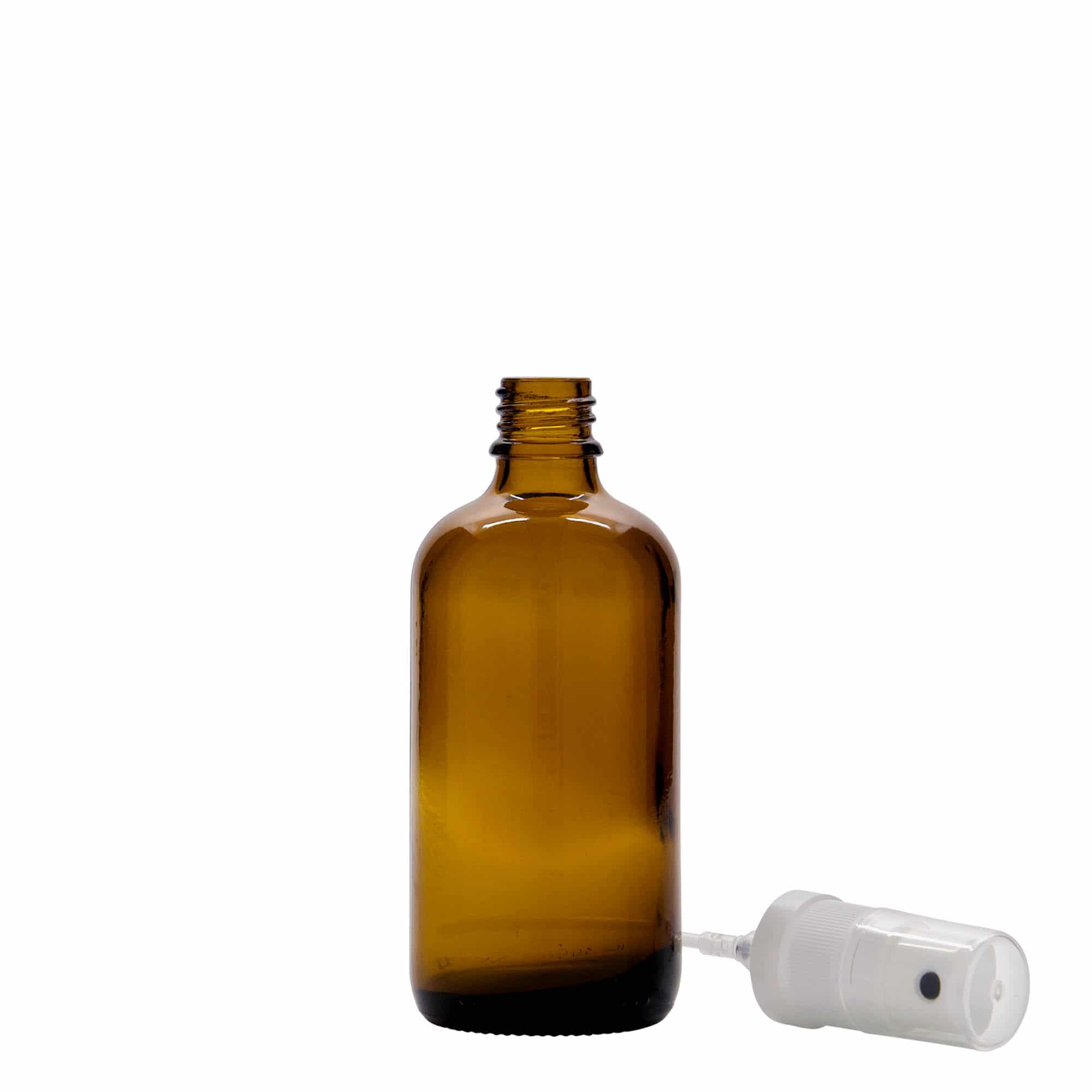 100 ml sprayflaske medisin, glass, brun, åpning: DIN 18