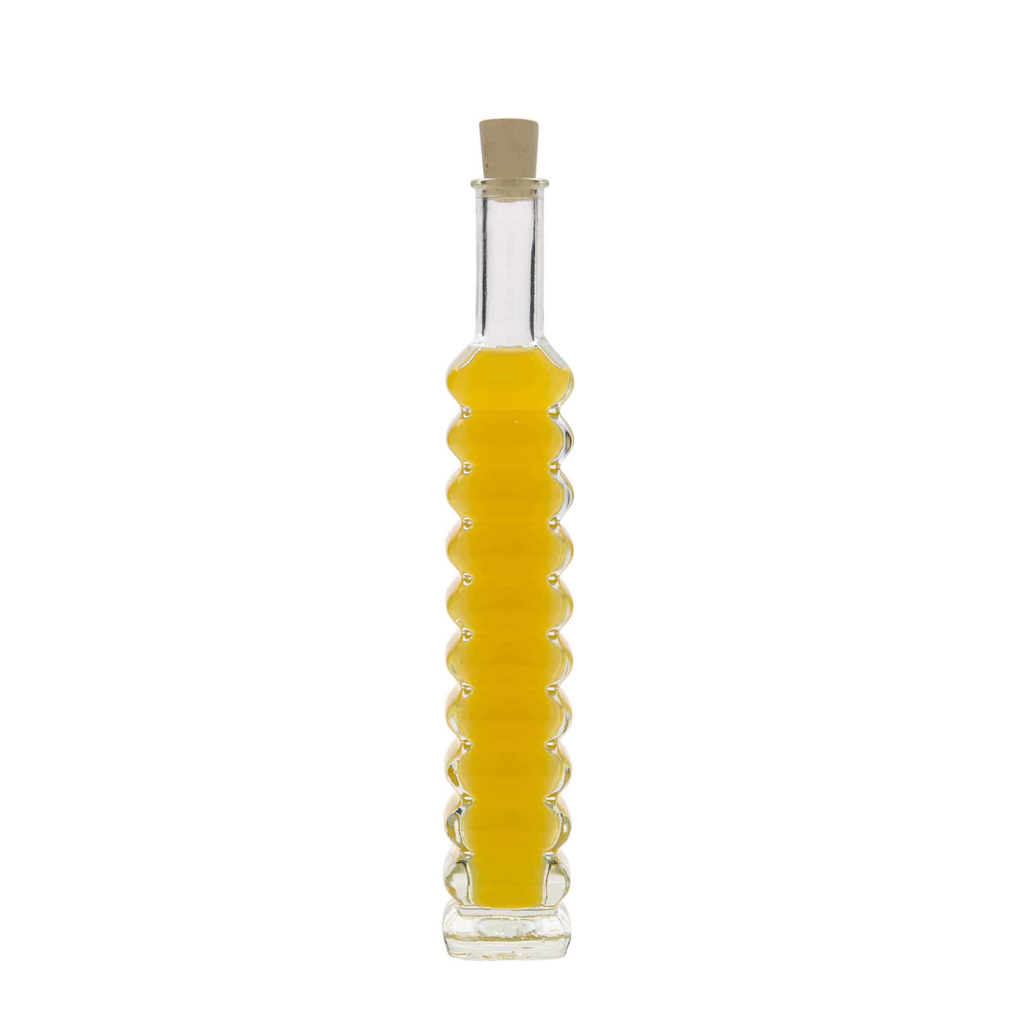 100 ml glassflaske "Roma", kvadratisk, åpning: Kork