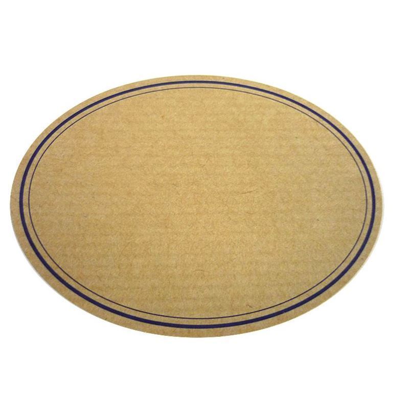 Naturetikett, oval, papir, blå-brun Naturetikett, oval, papir, blå-brun