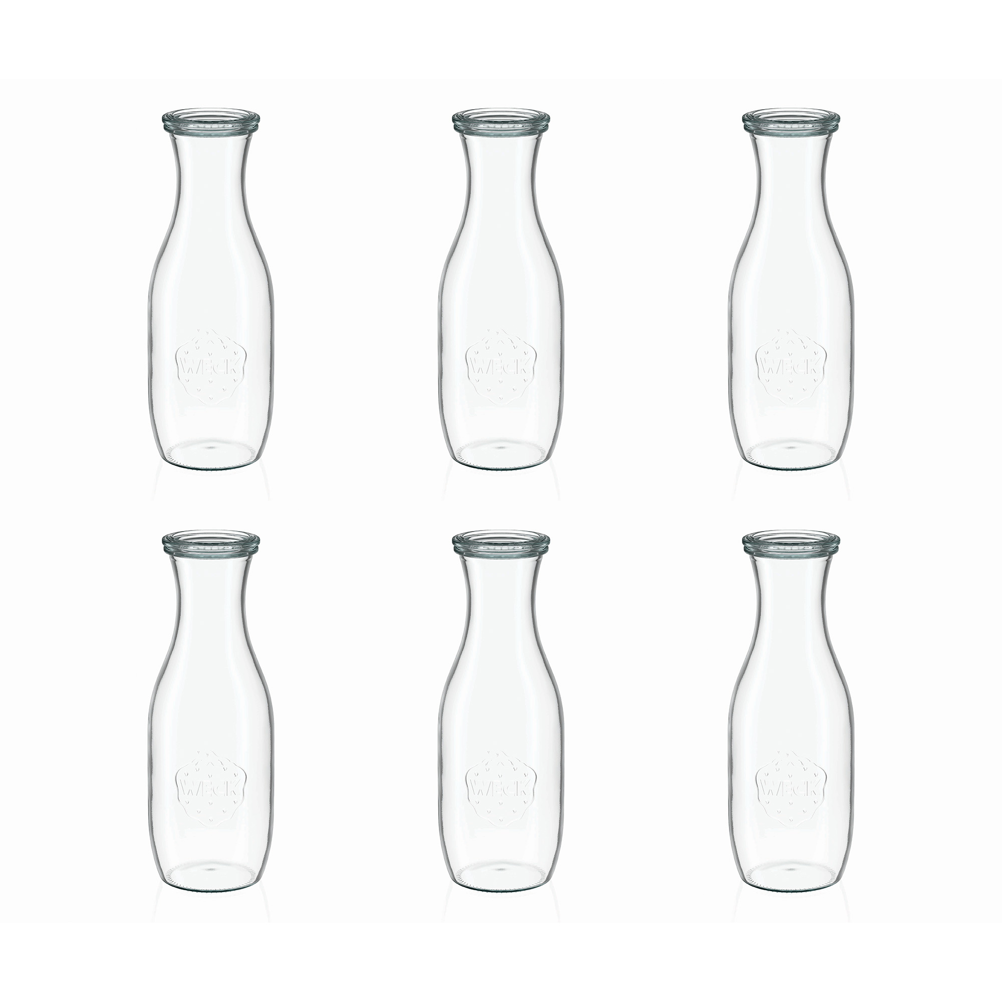 6x 1000 ml WECK-saftflaske med glasslokk RR 60