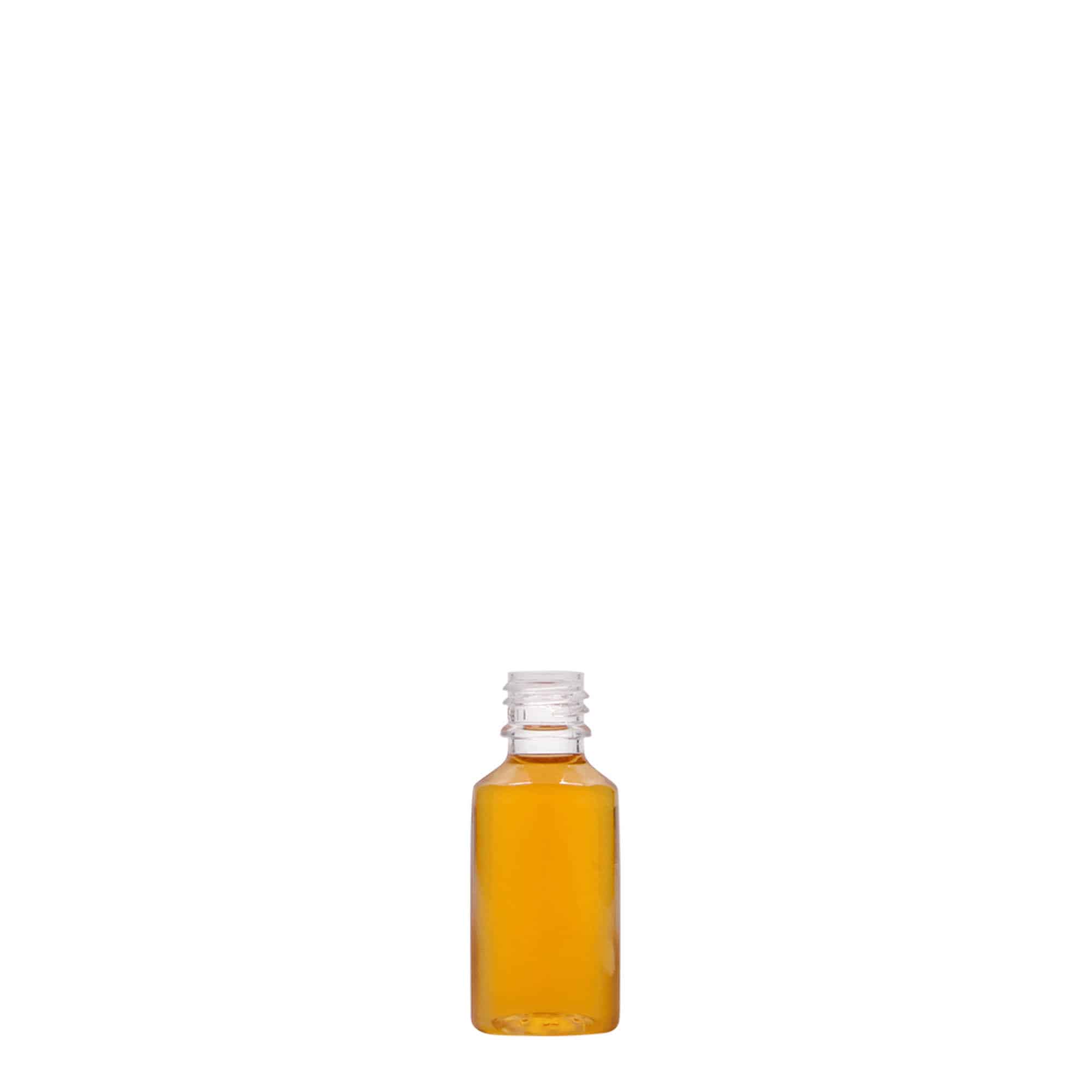 10 ml PET-flaske "E-Liquid" med kvalitets- og barnesikring, plast, åpning: Skrulokk
