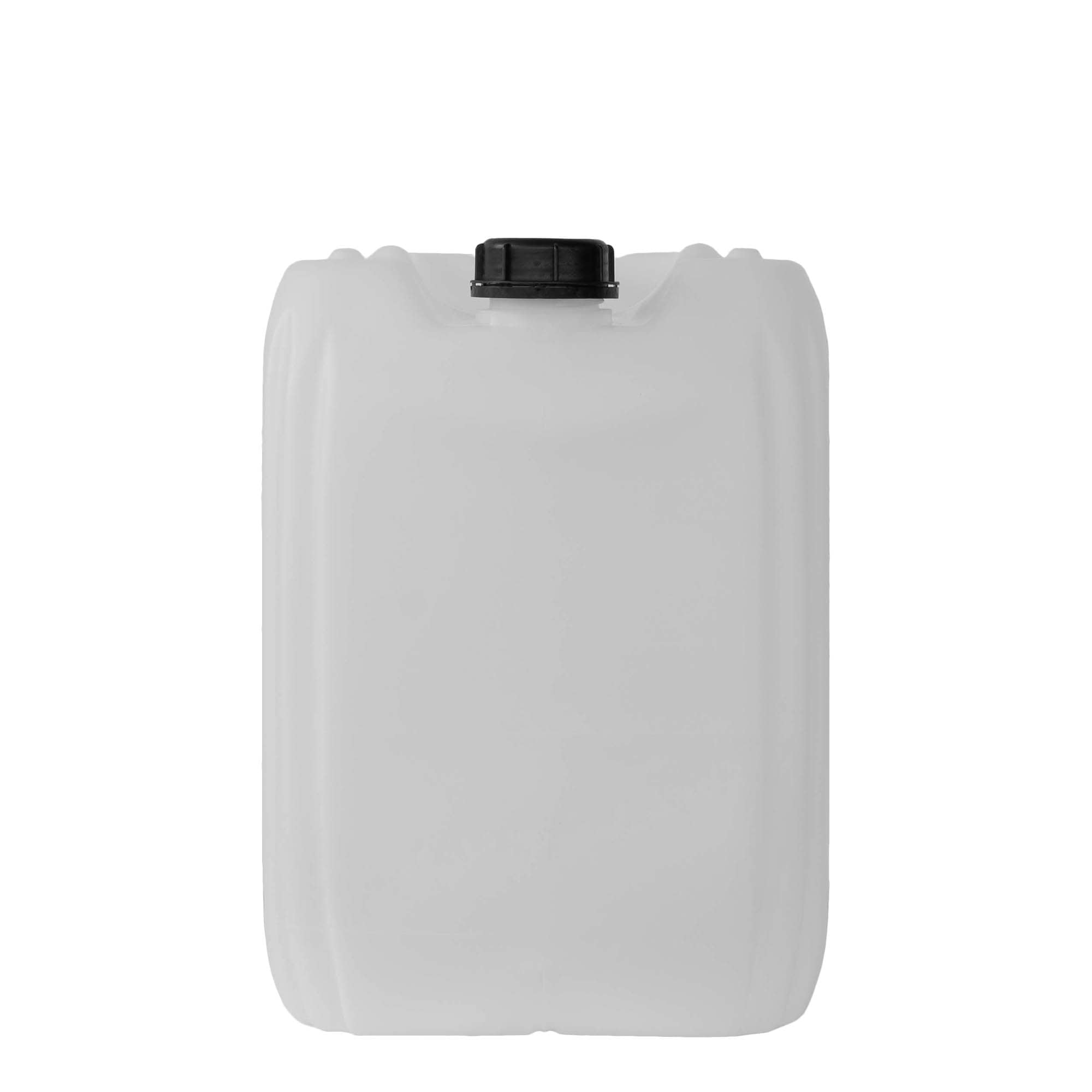 25 l kanne, rektangulær, HDPE-plast, natur, åpning: ND 60