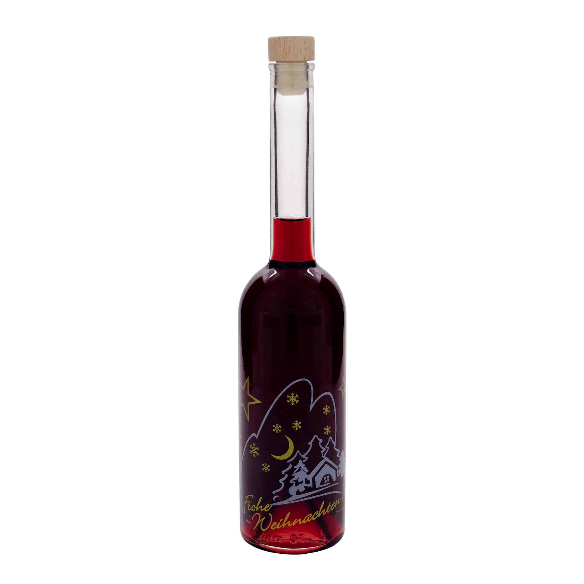 500 ml glassflaske "Opera", motiv: Juleidyll, åpning: Kork