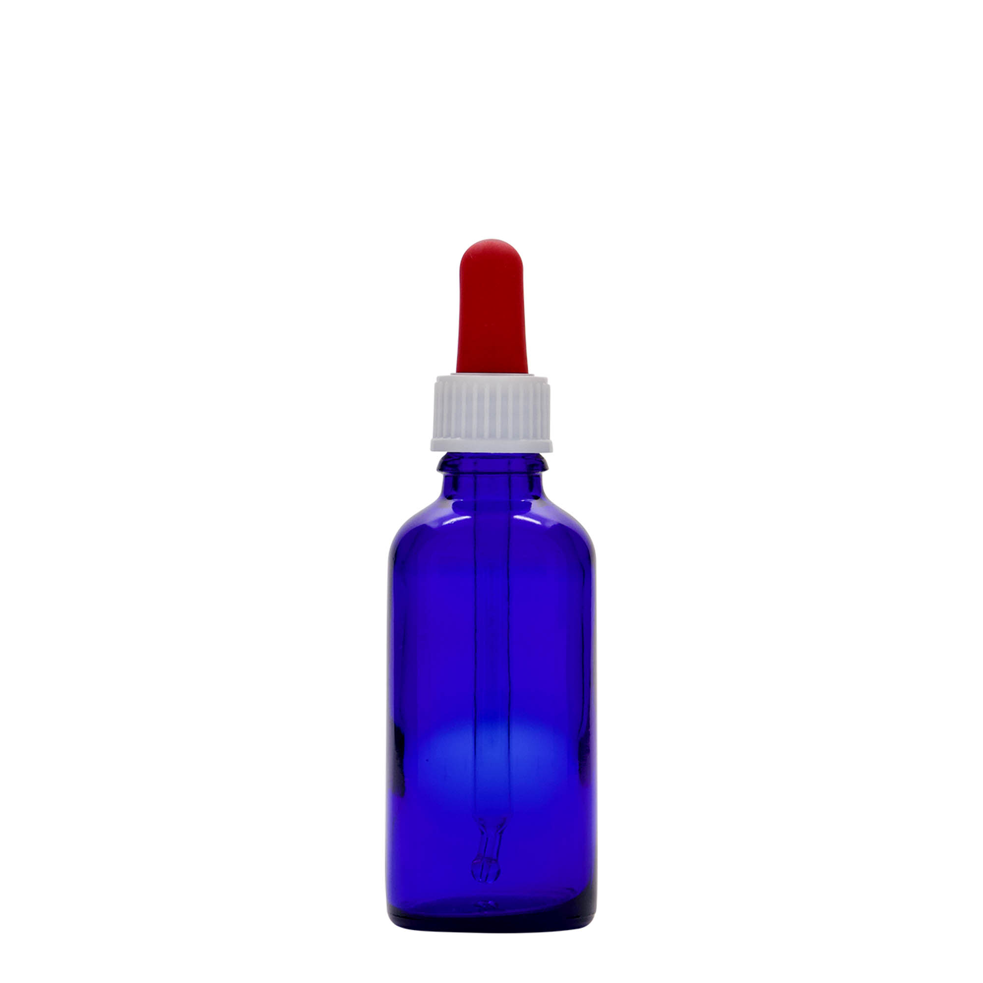 50 ml pipetteflaske medisin, glass, kongeblå-rød, åpning: DIN 18