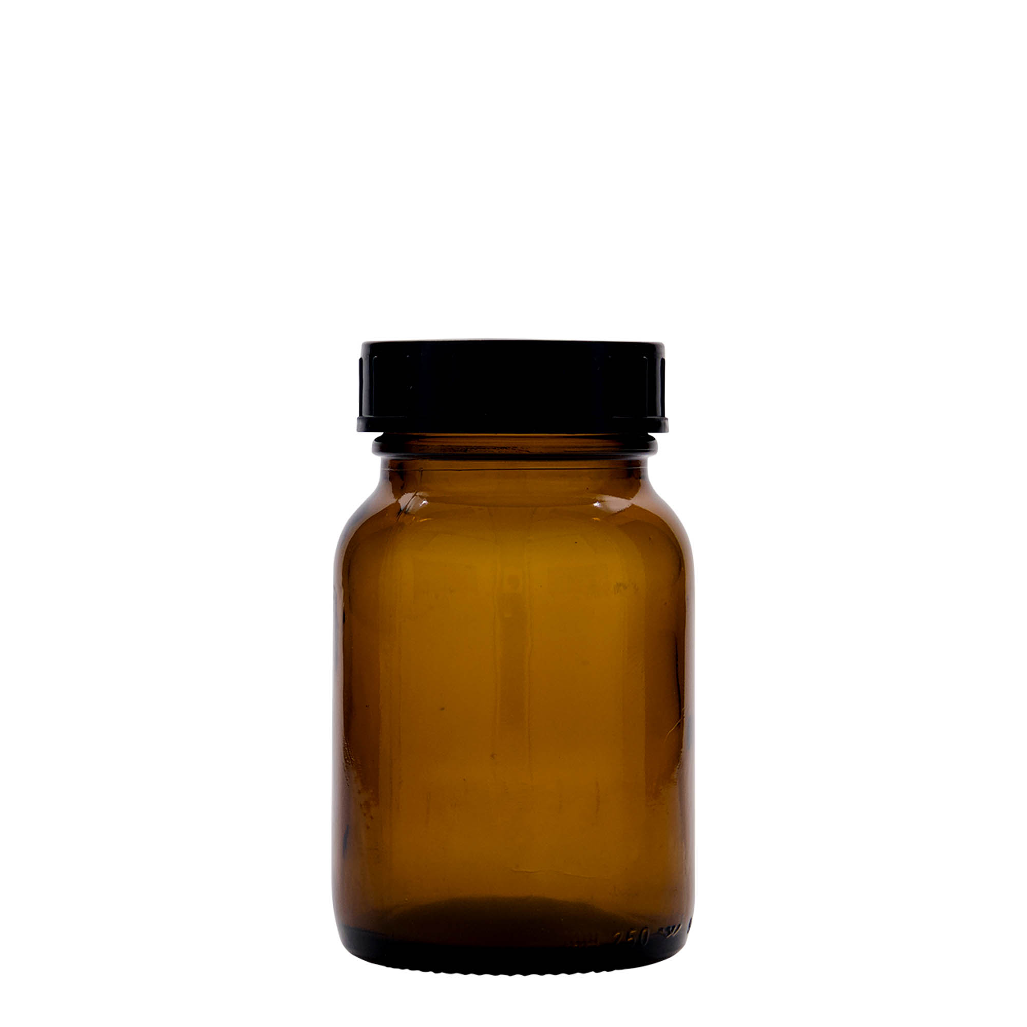 250 ml bredhalsglass, brunt, åpning: DIN 55 250 ml bredhalsglass, brunt, åpning: DIN 55