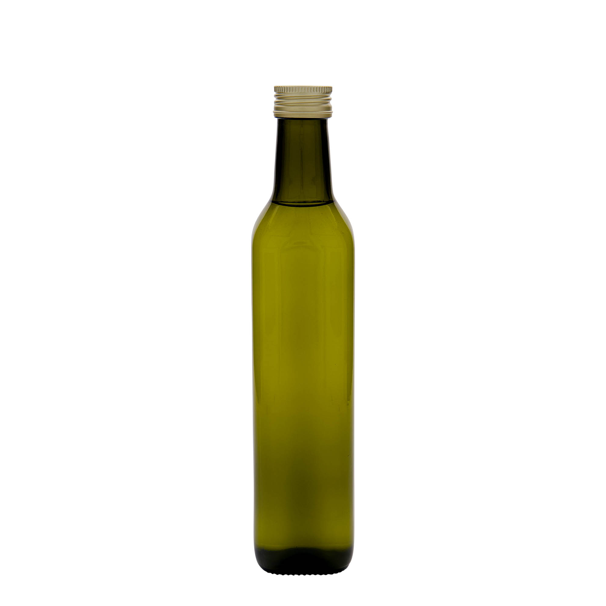 500 ml glassflaske 'Marasca', firkantet, antikkgrønn, åpning: PP 31,5