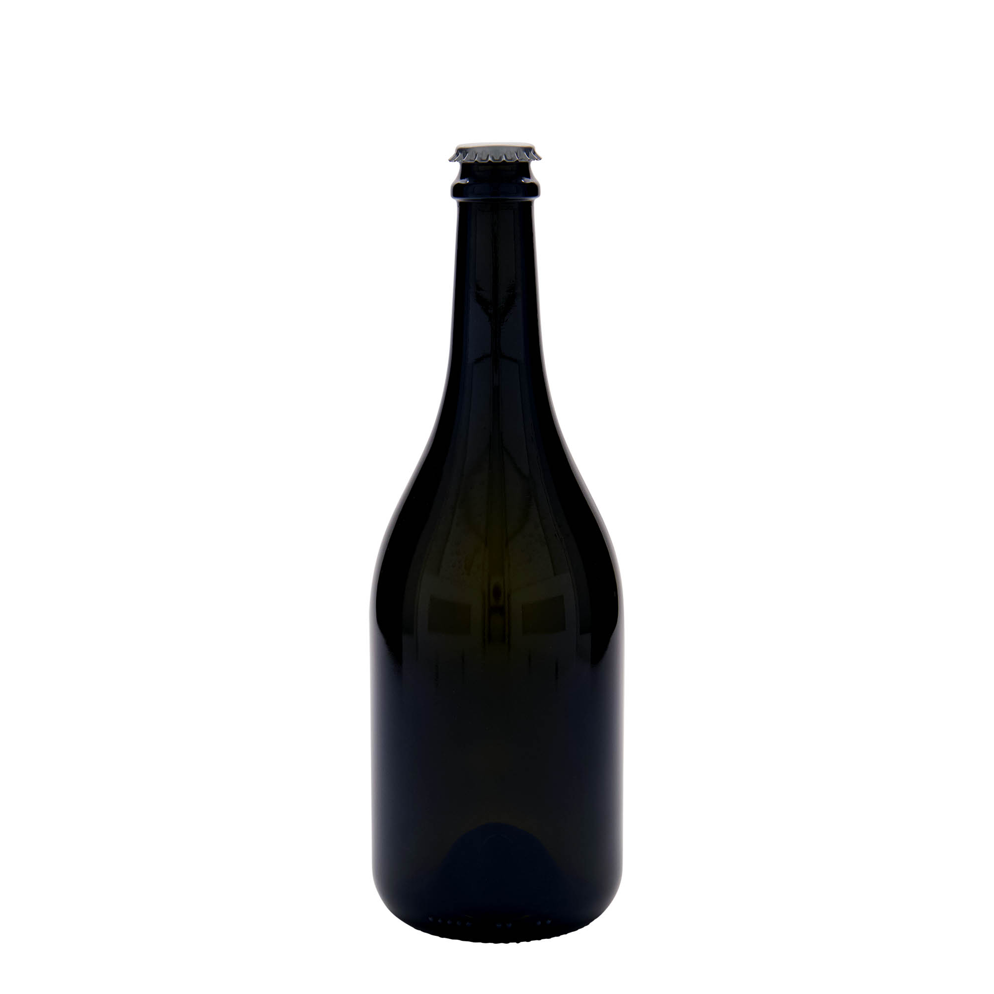 750 ml ølflaske 'Horta', glass, antikkgrønn, åpning: kronkork 750 ml ølflaske 'Horta', glass, antikkgrønn, åpning: kronkork