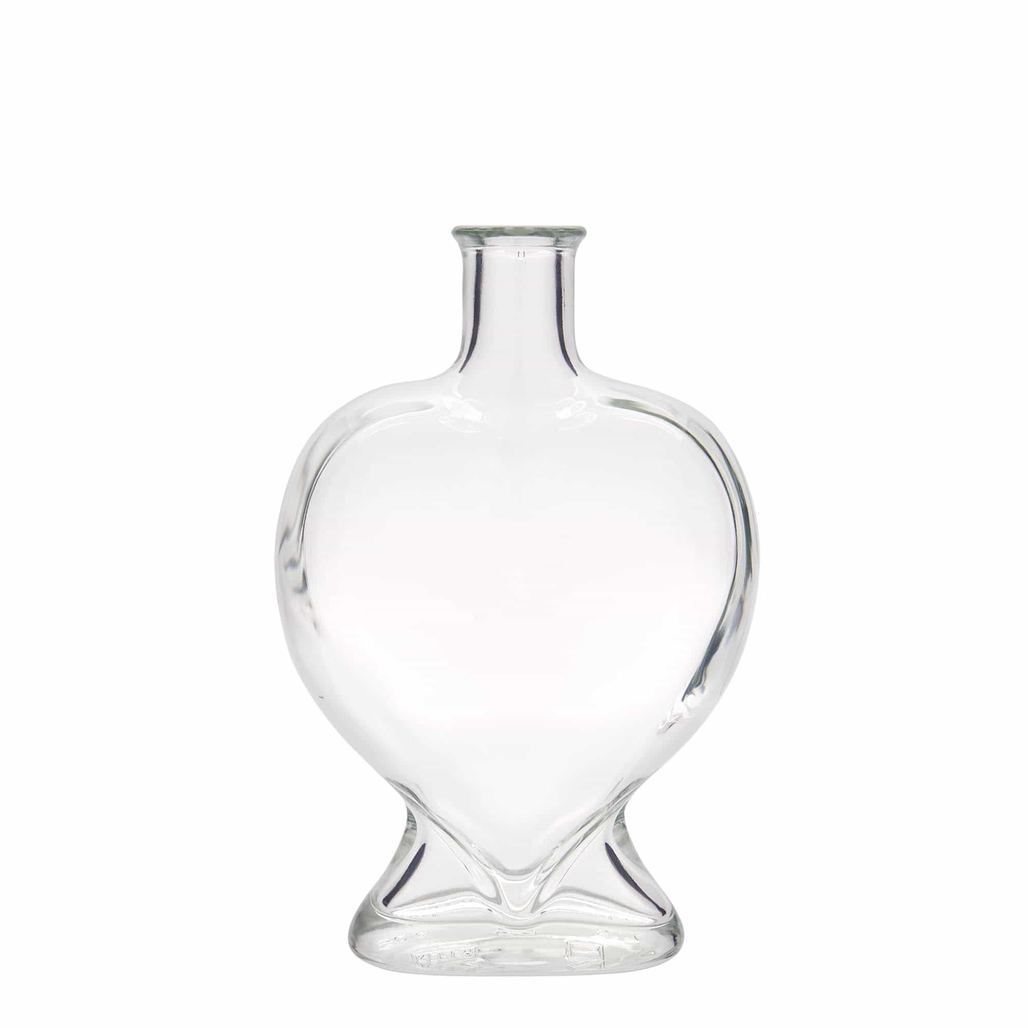 500 ml glassflaske "hjerte", åpning: Kork 500 ml glassflaske "hjerte", åpning: Kork