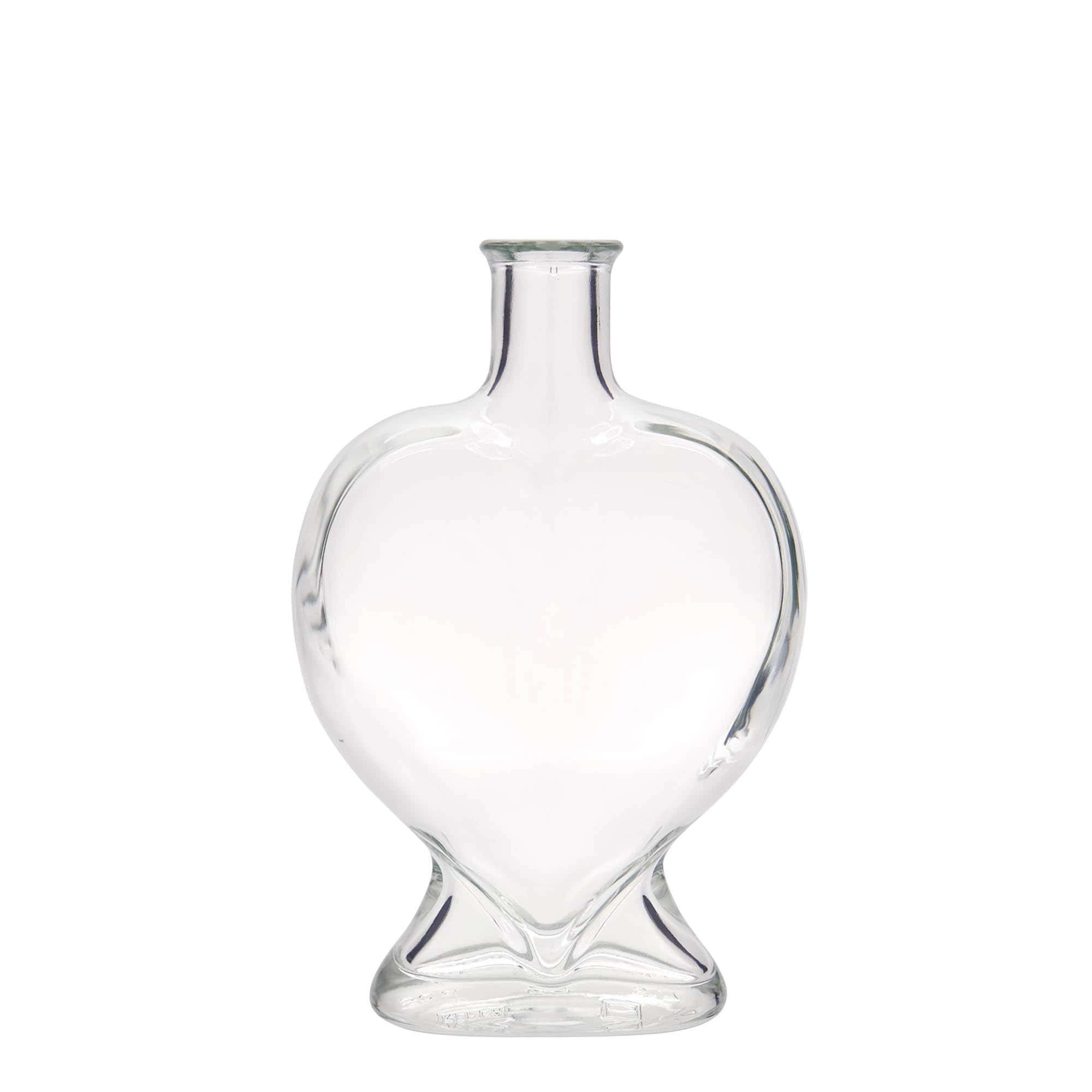 500 ml glassflaske 'Hjerte', munn: kork