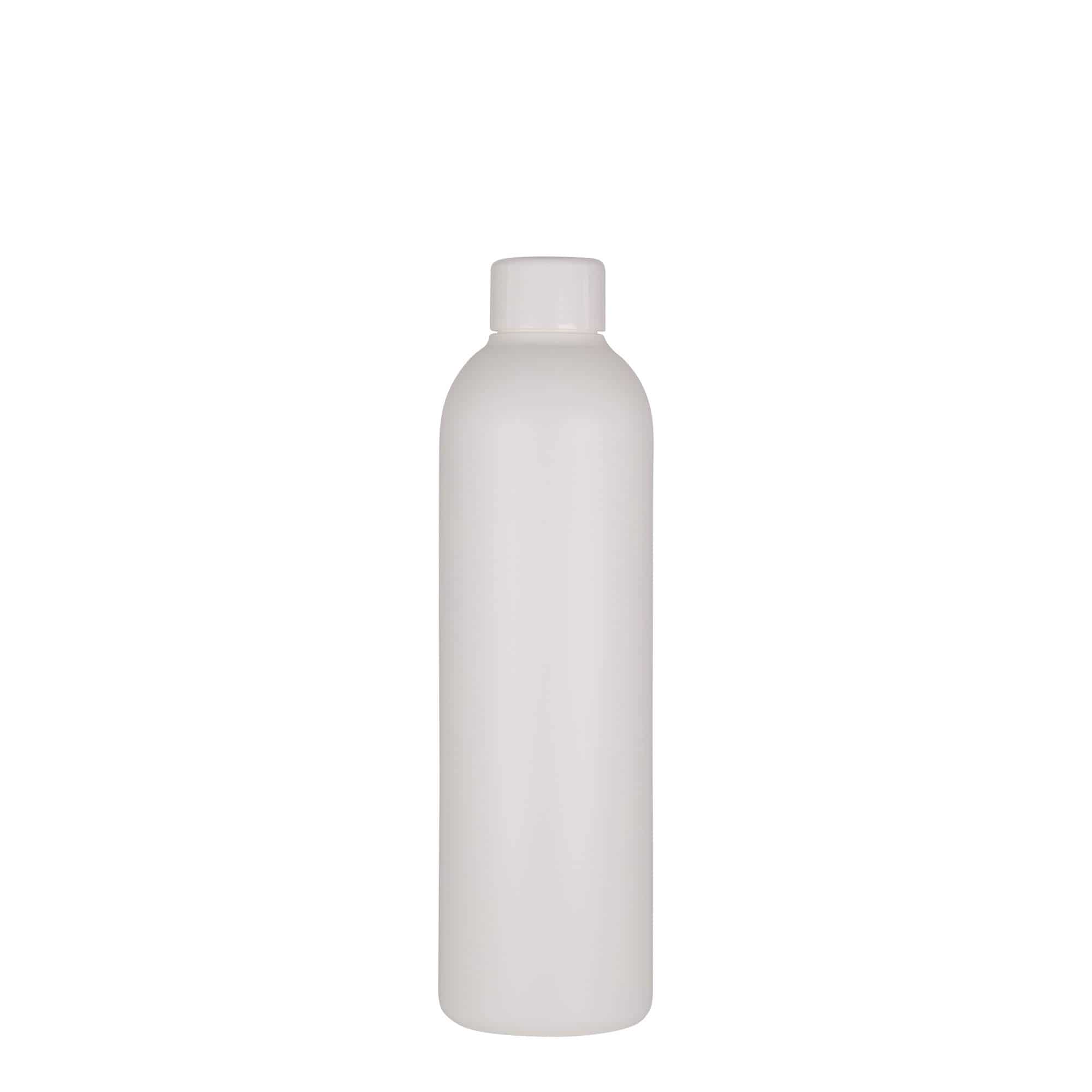 250 ml plastflaske "Tuffy", HDPE, hvit, åpning: GPI 24/410