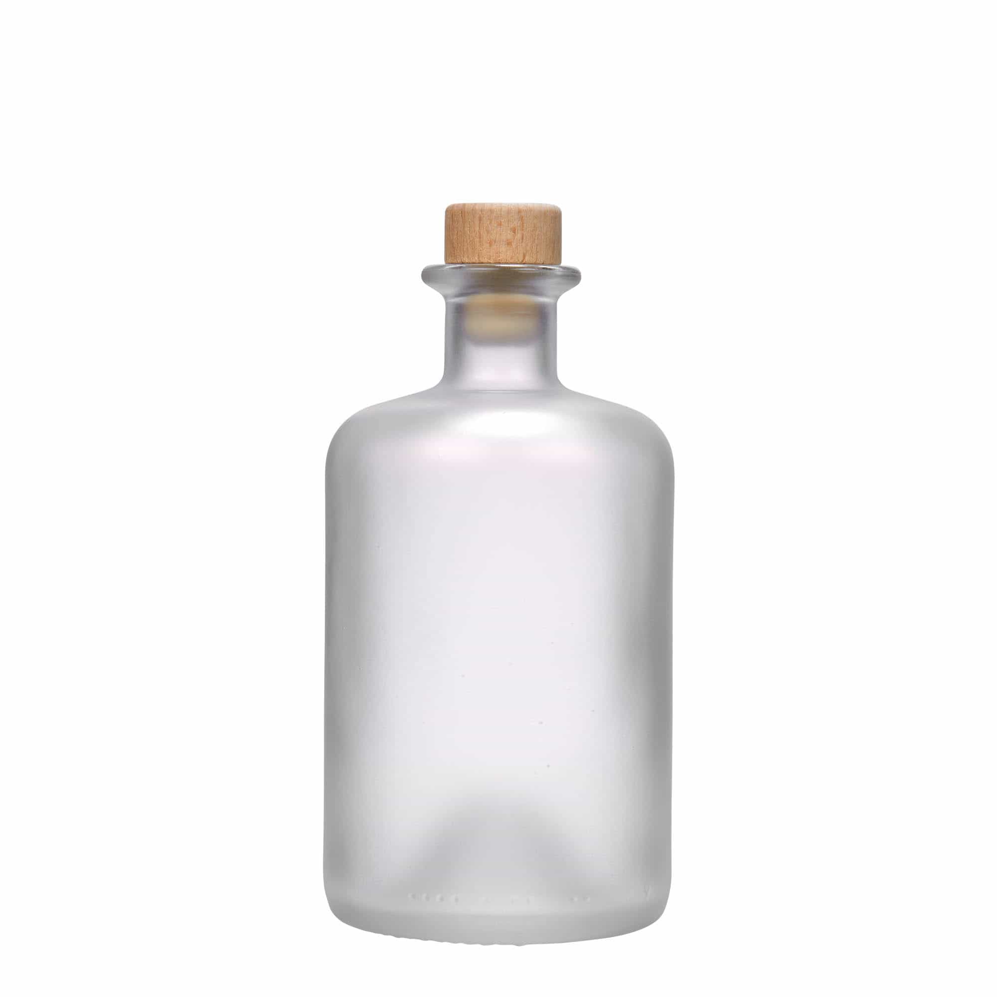 500 ml apotekerglassflaske, iset, åpning: Kork
