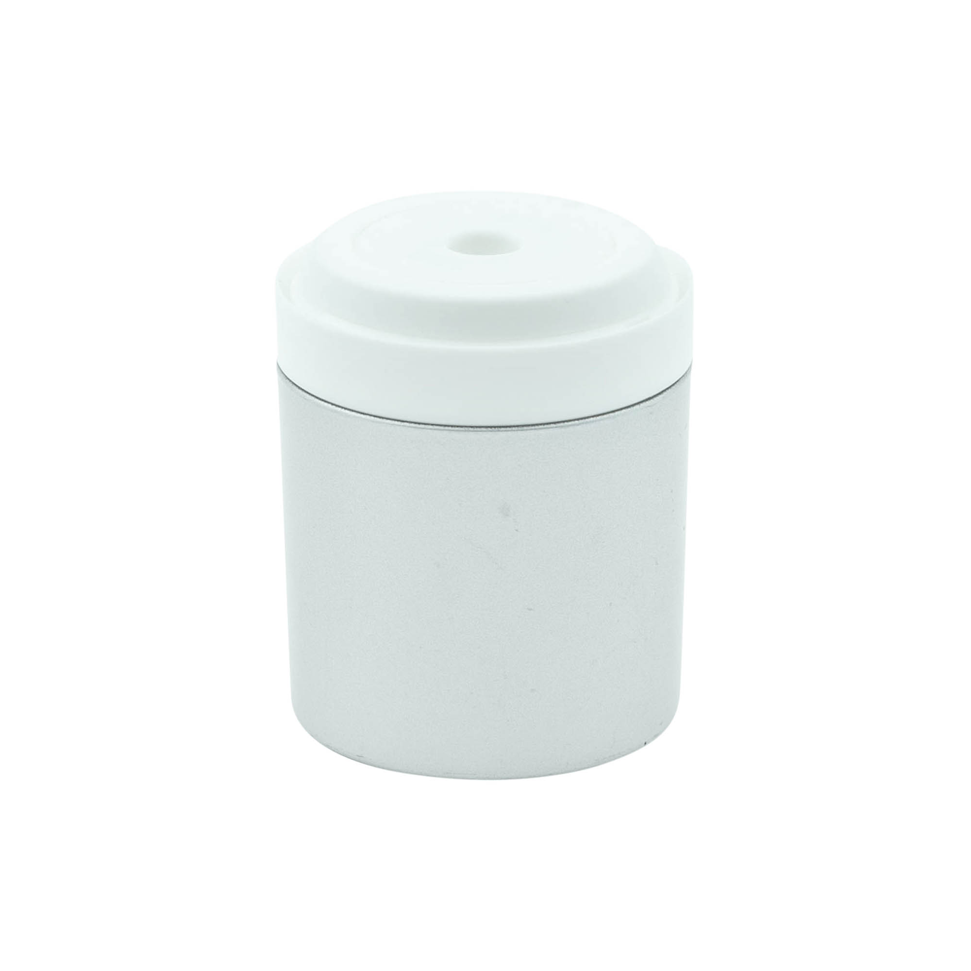 Airless dispenser pumpehode „Mezzo“, type D, PP-plast, hvit med matt sølvmetalllokk