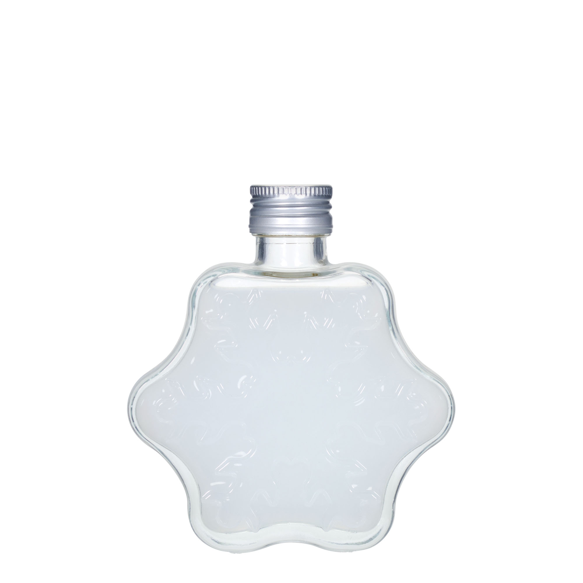 200 ml glassflaske 'Snøfnugg', åpning: PP 28