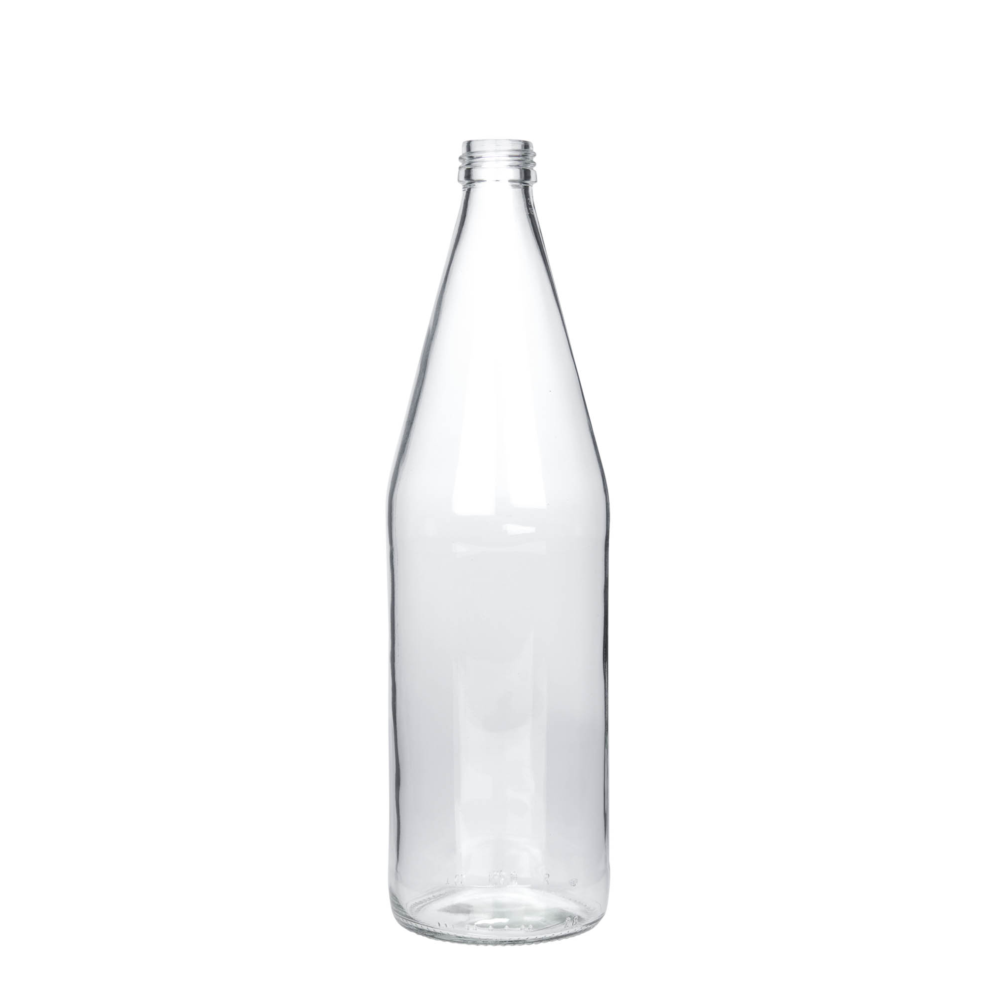 750 ml universell flaske gulrotform, glass, åpning: PP 28