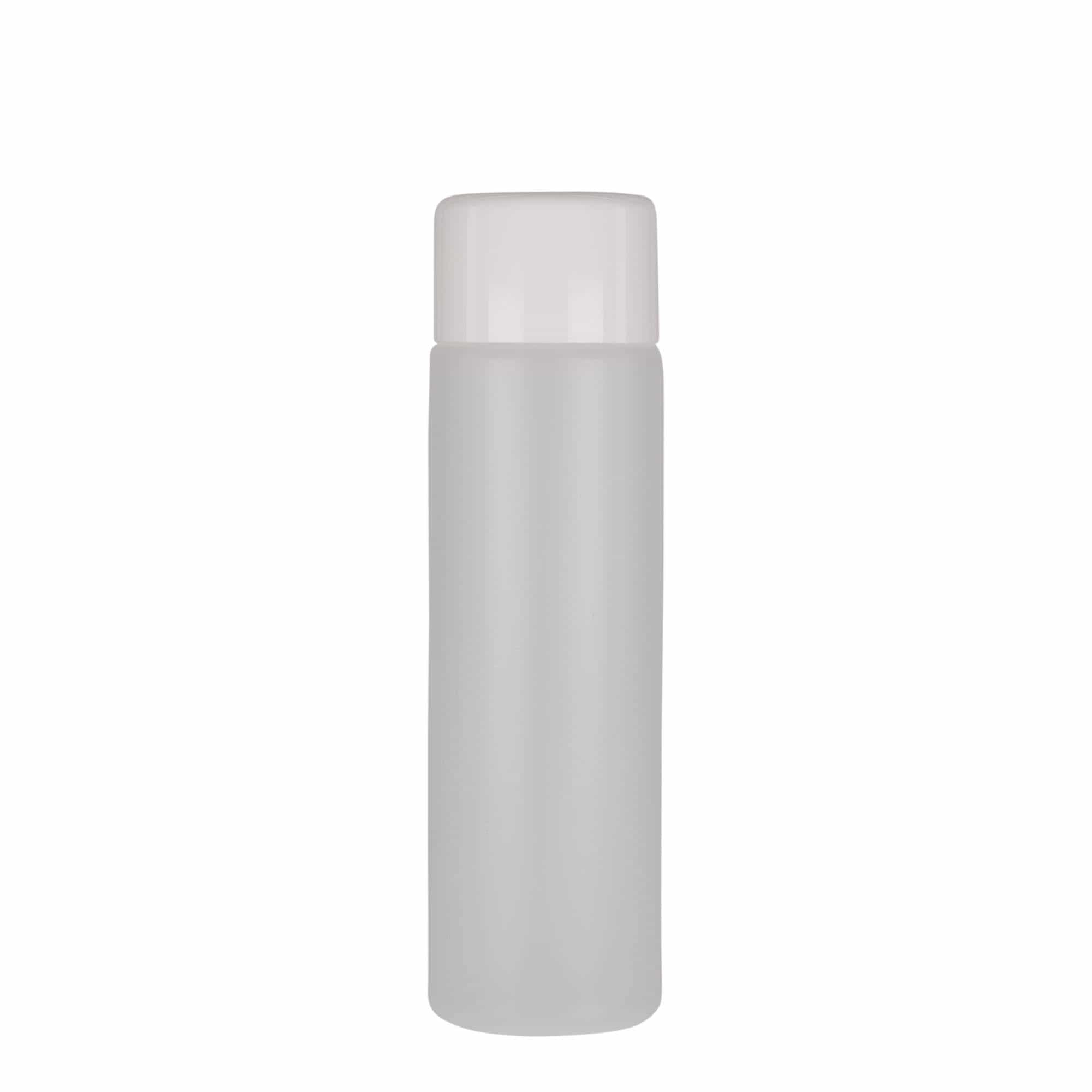 250 ml rundflaske, PE-plast, natur, åpning: Skrulokk