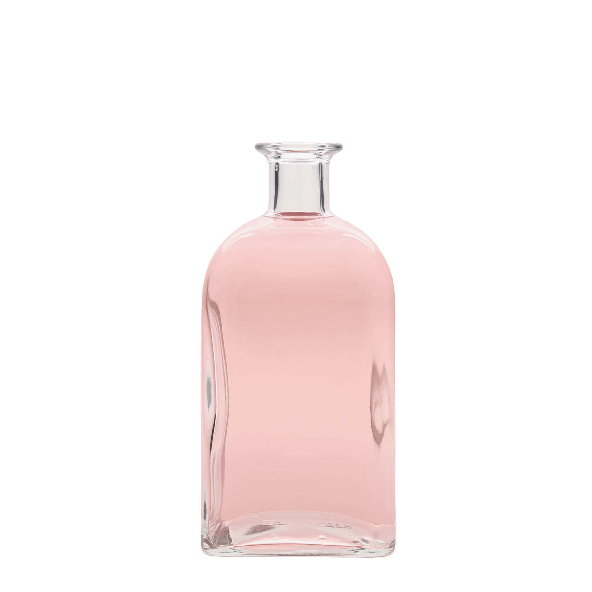 700 ml glassflaske apotek Carré, firkantet, åpning: kork