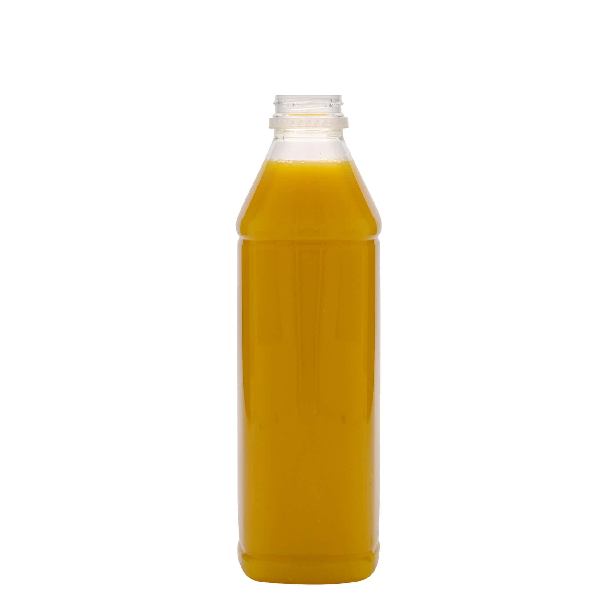 1.000 ml PET-flaske 'Milk and Juice Carré', firkantet, plast, åpning: 38 mm