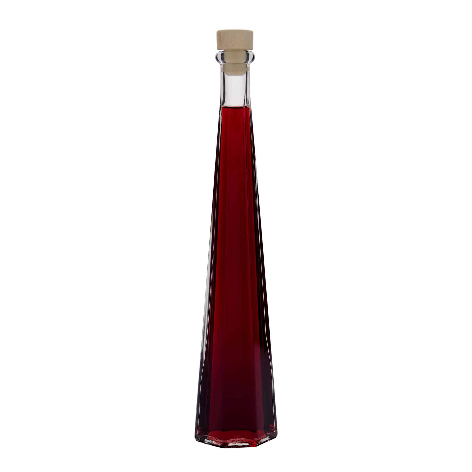 200 ml glassflaske "Dama Sexta", sekskantet, åpning: Kork
