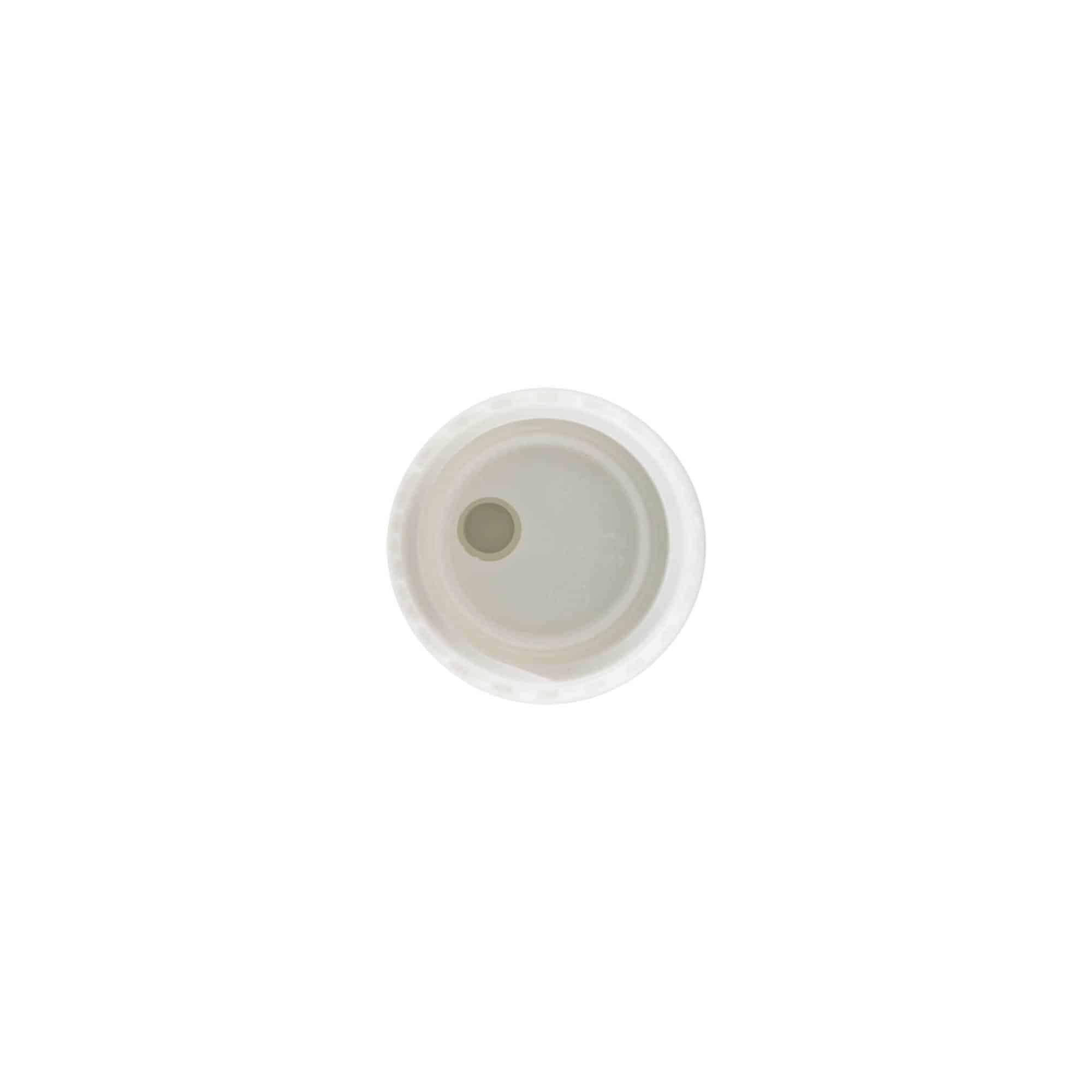 Skrulokk Disc Top, PP-plast, hvit, for åpning: 24/410